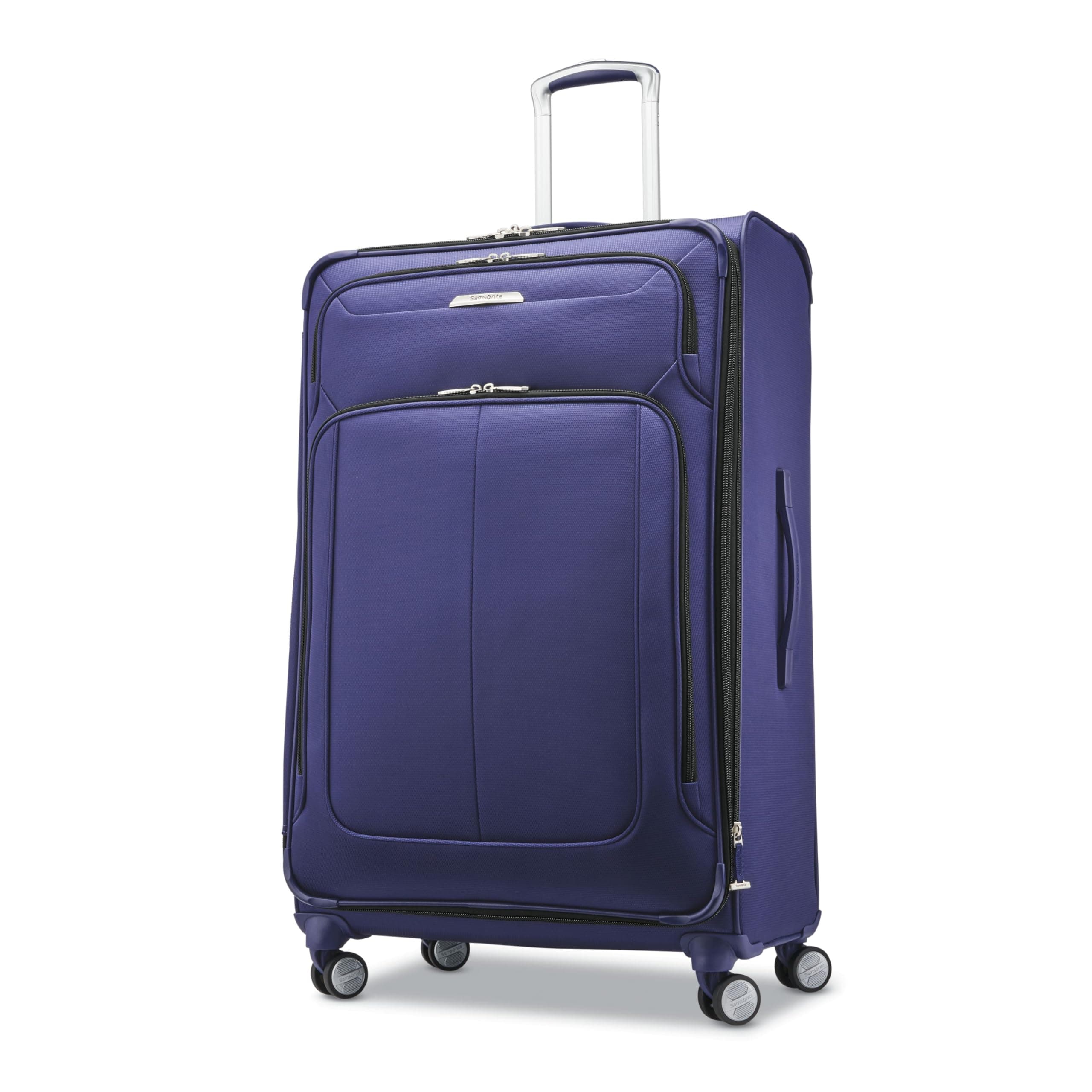 SamsoniteSolyte DLX Softside Expandable Luggage with Spinner Wheels, Iris Blue, Checked-Large 29-Inch