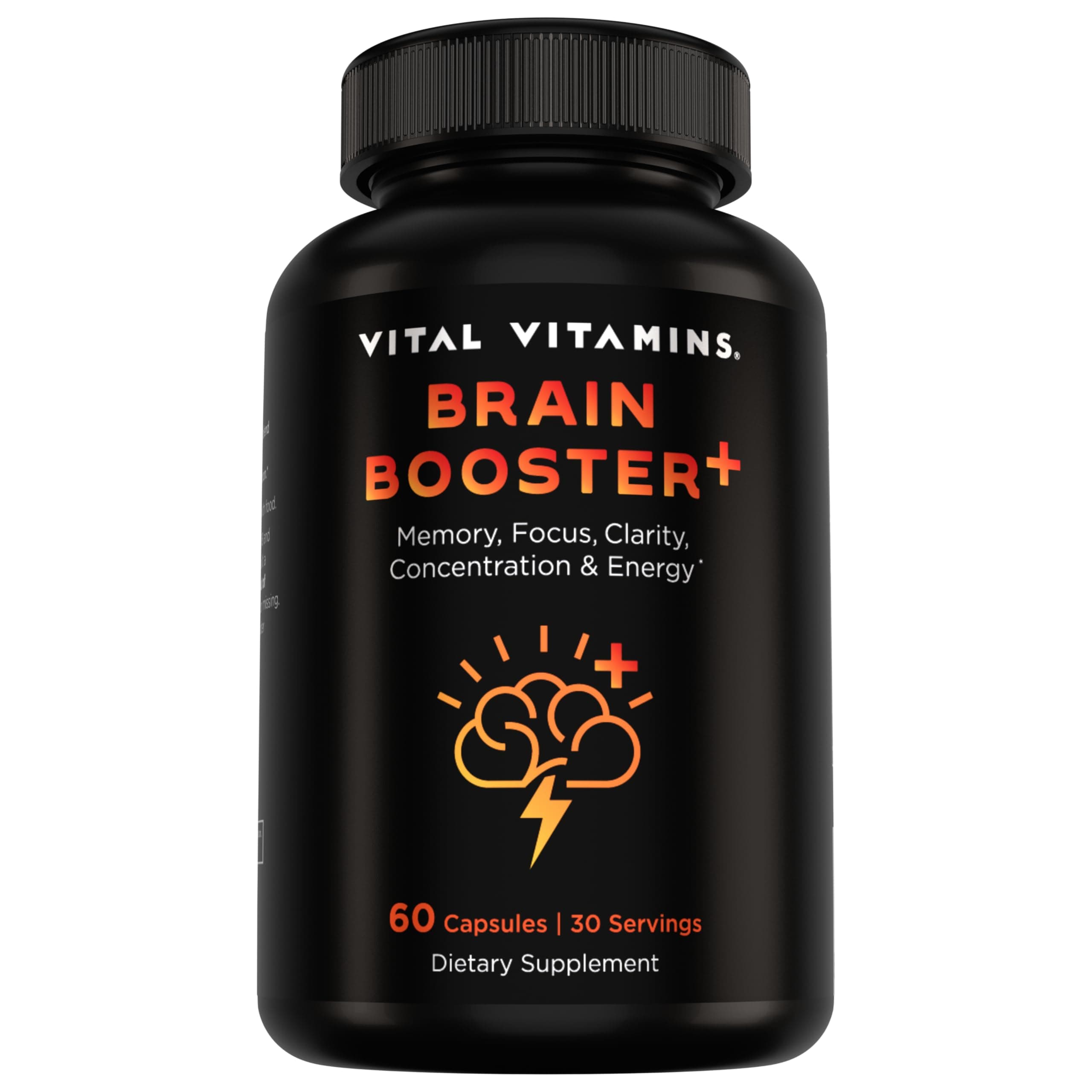 Vital Vitamins Nootropic Brain Supplement Plus - for Memory, Focus, Concentration, Neuro Energy, Clarity - with Lion's Mane Mushrooms - 60 Capsules