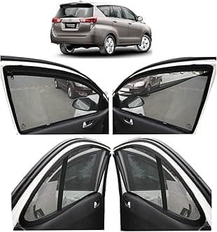 AUTOFACT Magnetic Window Sun Shades for Toyota Innova Crysta New -Set of 6 - with Zipper