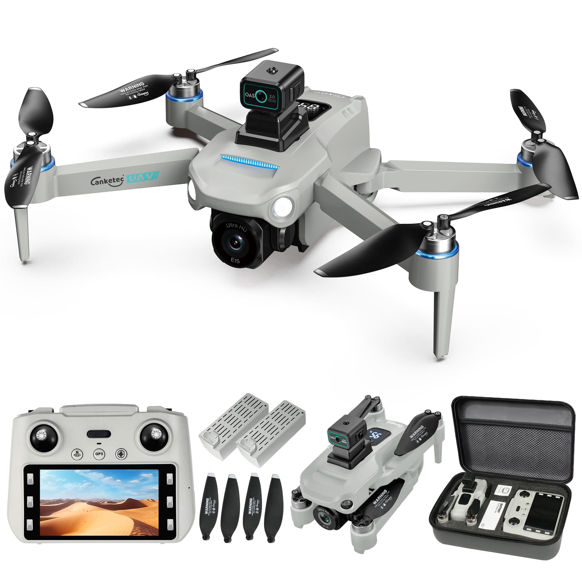 Drone with 4K UHD Camera for Adults,S159 Pro GPS Drone Brushless Motor,Upgraded 4.5" Screen, Smart FPV Foldable Quadcopter for Beginners, Auto Return, Follow Me, Waypoints, 60 Mins Flight Time,Gift