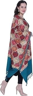 SWI WITH LABEL Women's Kashmiri Aari Embroidered Wool Stole