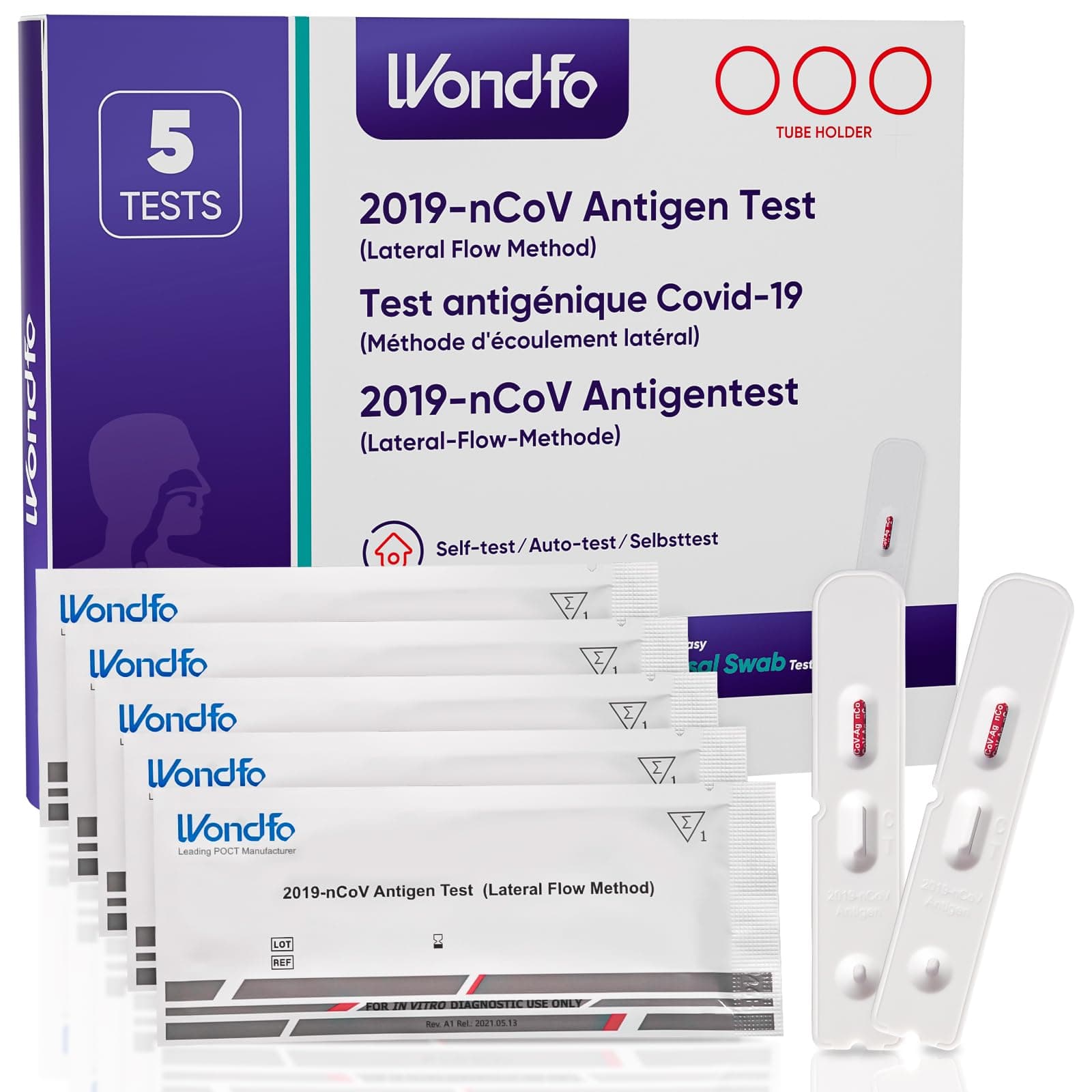 Covid Lateral Flow Test Kit 5 Pack Covid Tests for Covid-19 Antigen Rapid Test Self Testing in 15 Minutes at Home