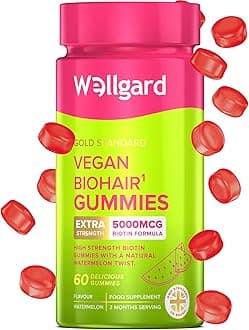 Wellgard Biohair Gummies, Biotin Hair Growth, Vegan Biotin Gummies Wellgard – Hair Vitamins, 2 Months Supply