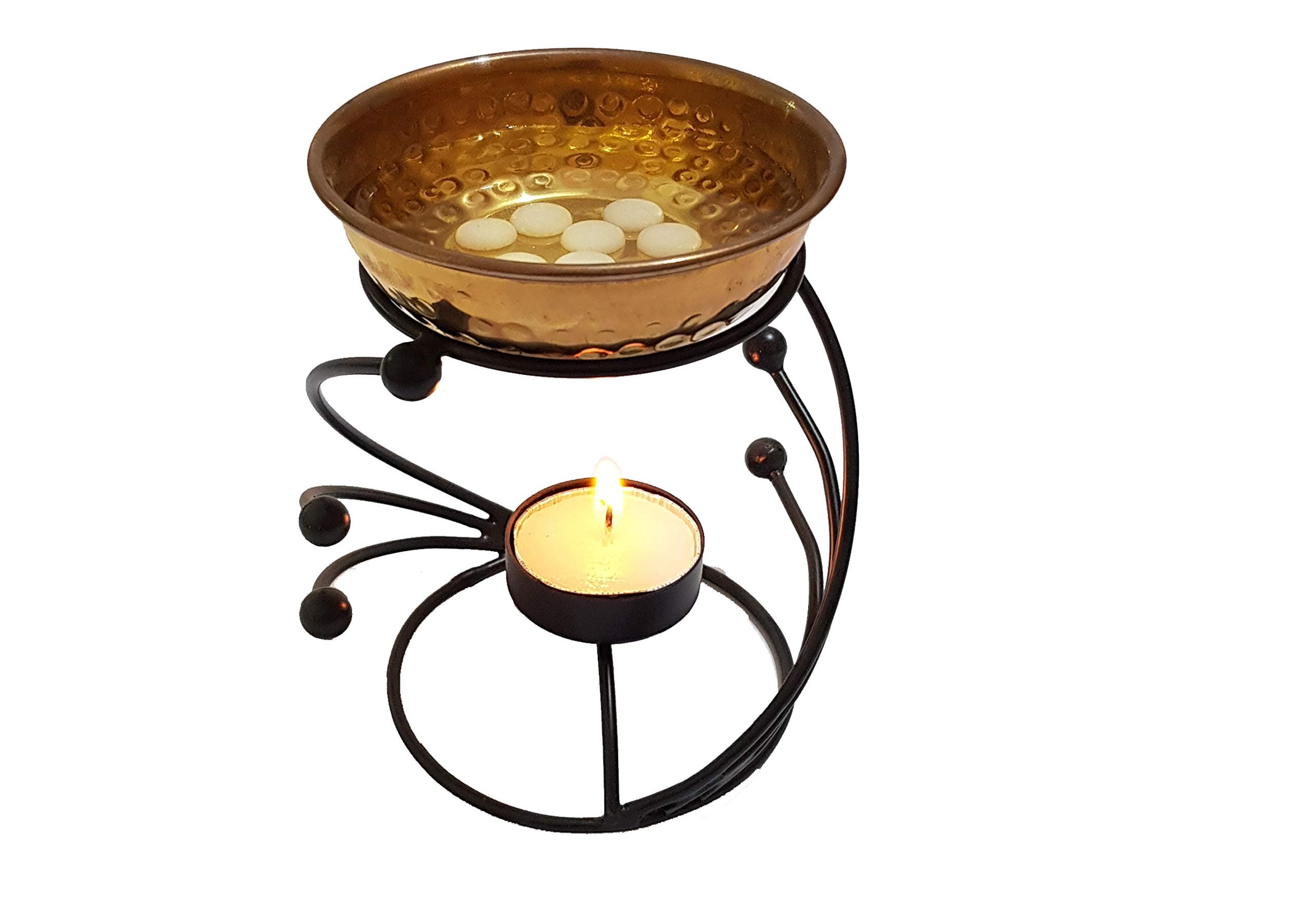 Pure Source India Camphor Lamp/Aroma Lamp, Suitable to Use As Kapoor Burner Or Aroma Burner (Metal), Mix, 3.75 X 5 Inch