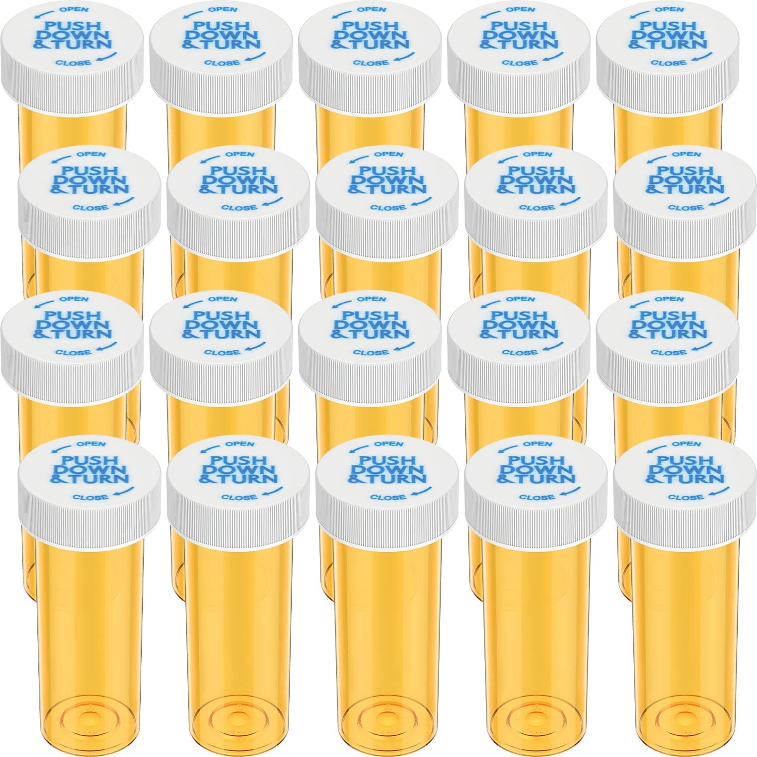 Empty Plastic Medicine Pill Bottles with Child Resistant Caps, 6 Dram Small Prescription Medicine Containers Travel Pill Vials Clear Pill Case Organizers (20 Pack)