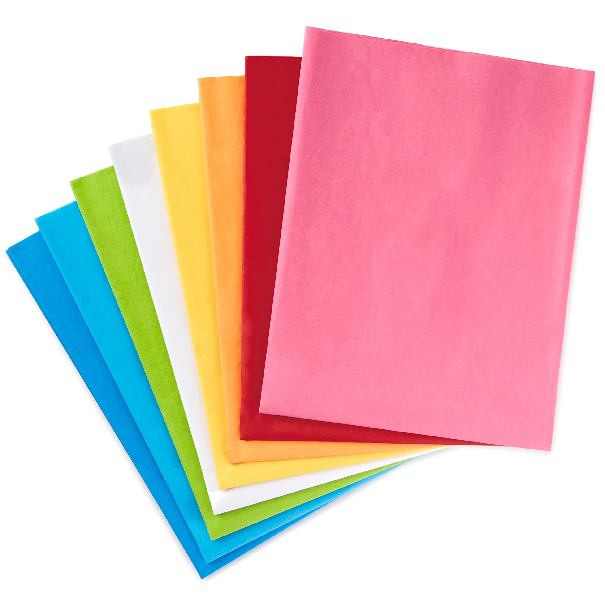 Tissue Paper (Classic Rainbow, 8 Colors) 120 Sheets for Easter, Mothers Day, Birthdays, Gift Wrap, Crafts, DIY Paper Flowers, Tassel Garland and More