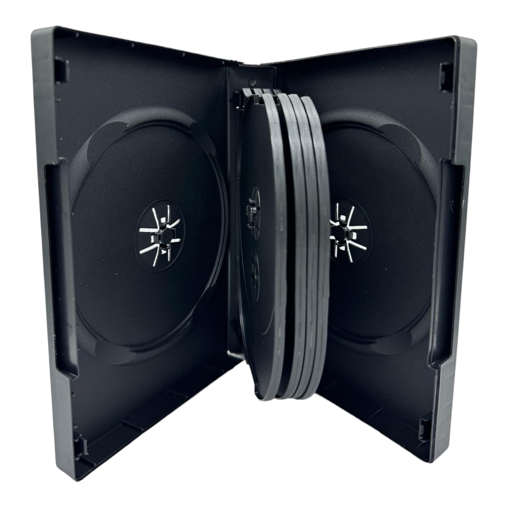 1 X Dragon Trading Black 10 Disc CD DVD Blu Ray Disc Case With 33mm Spine And Outer Plastic Sleeve For Artwork