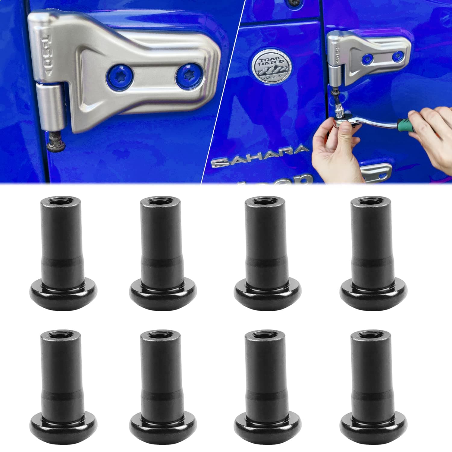 Door Hinge Nuts Replacement Screws Compatible for Jeep Wrangler JL JLU Rubicon Gladiator JT 2/4-Door 2018-2023 (8 Pcs)