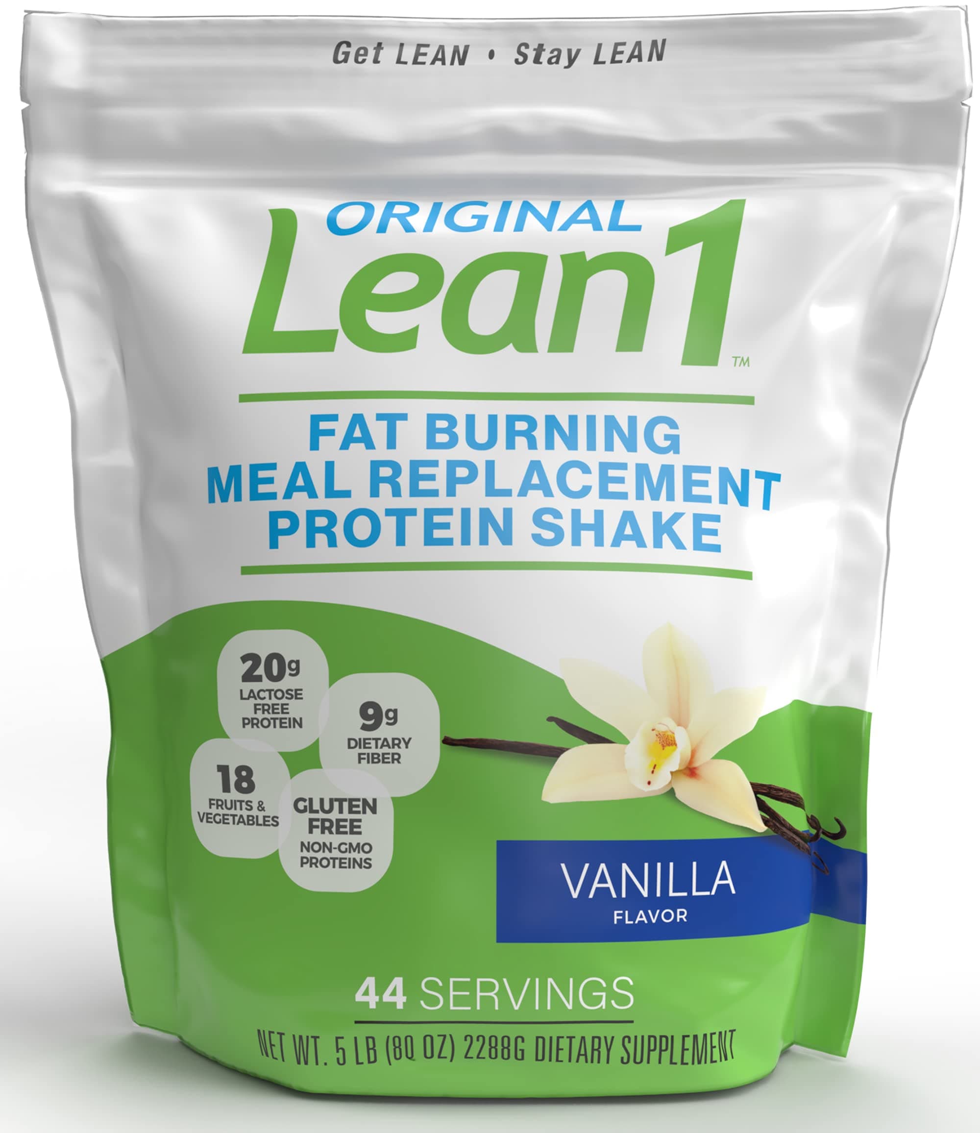 - Vanilla, Meal Replacement Protein Shake, 44 Servings in a 5lb Bag