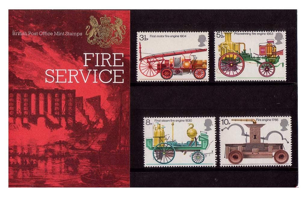 1974 Fire Service British Post Office Commemorative Stamps Presentation Pack