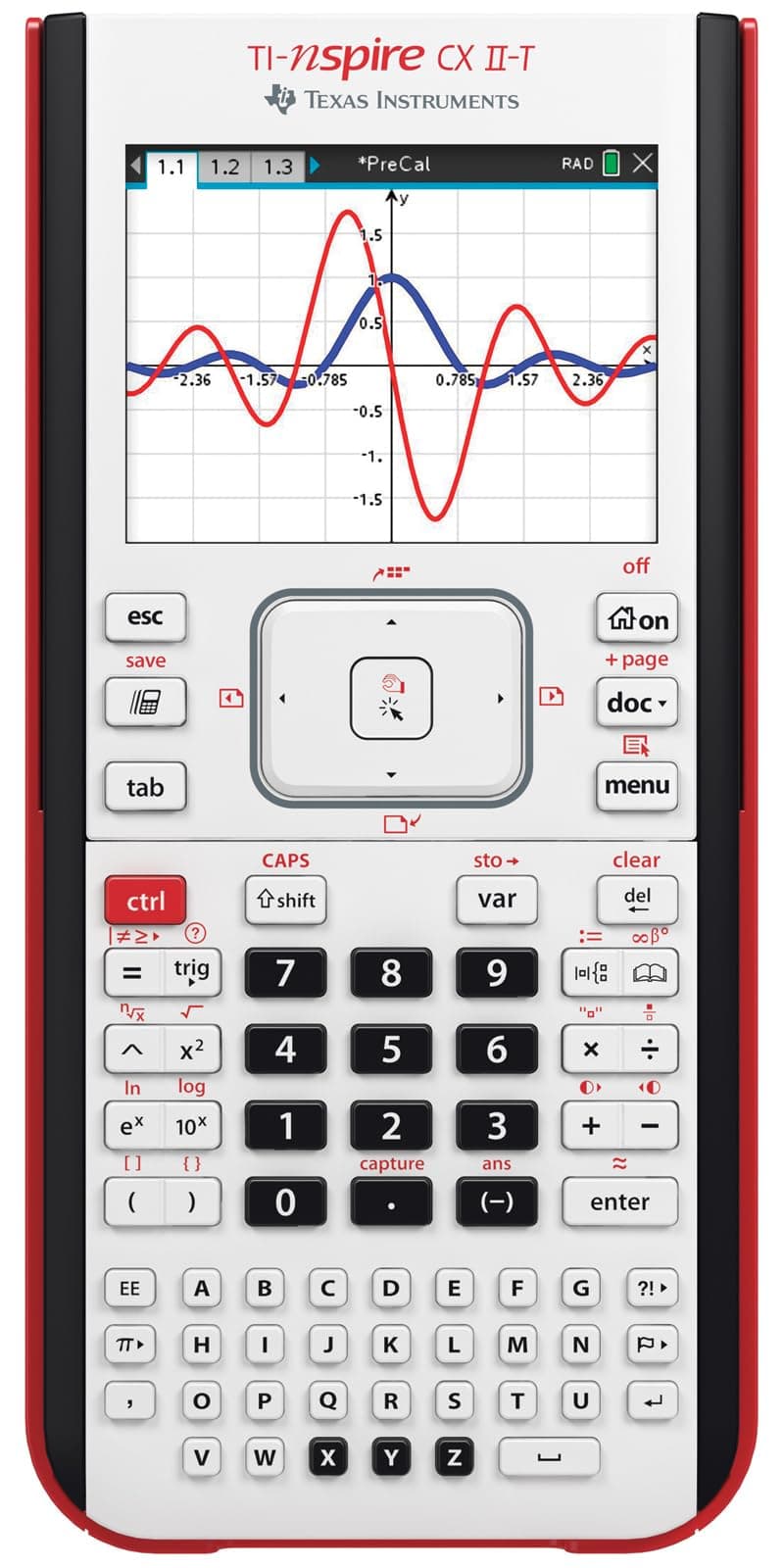 TI-Nspire CX II-T | digital calculator, E/D/I/NL/P/F, battery, USB, Software, white