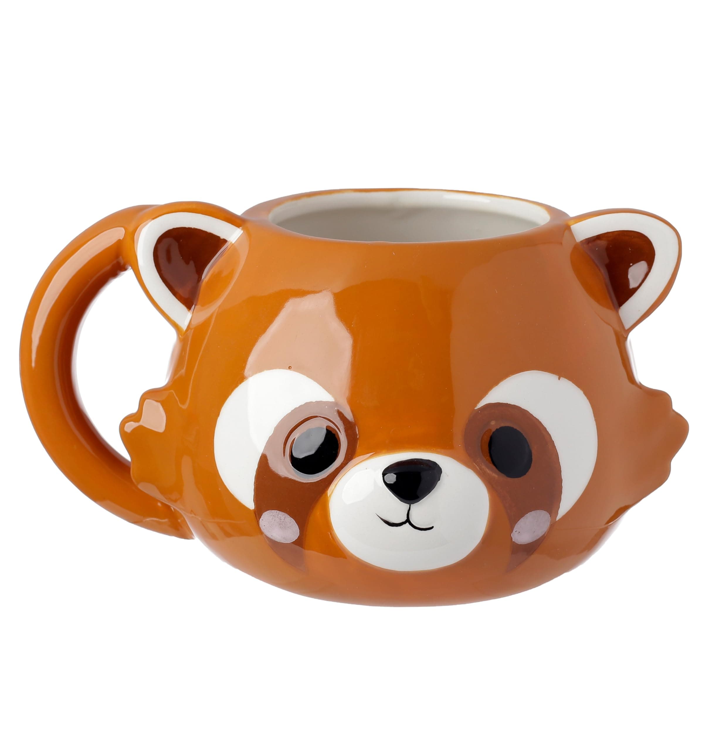 Puckator Adoramals Red Panda Head Ceramic Shaped Tea Coffee Mug - Funny Home Accessories Cute Gifts for Girlfriend - Large Mugs for Men Women Hot Drinks Cups Presents Secret Santa Gift Cup Set