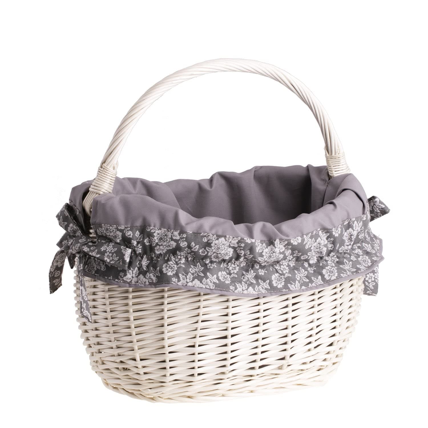 e-wicker24 Wicker Shopping Basket with Handle Stylish Fruit Basket Hamper Retro Woven Hamper Basket Empty Gift Basket Wicker Basket for Gifts Unique Easter Hamper Basket for Hampers