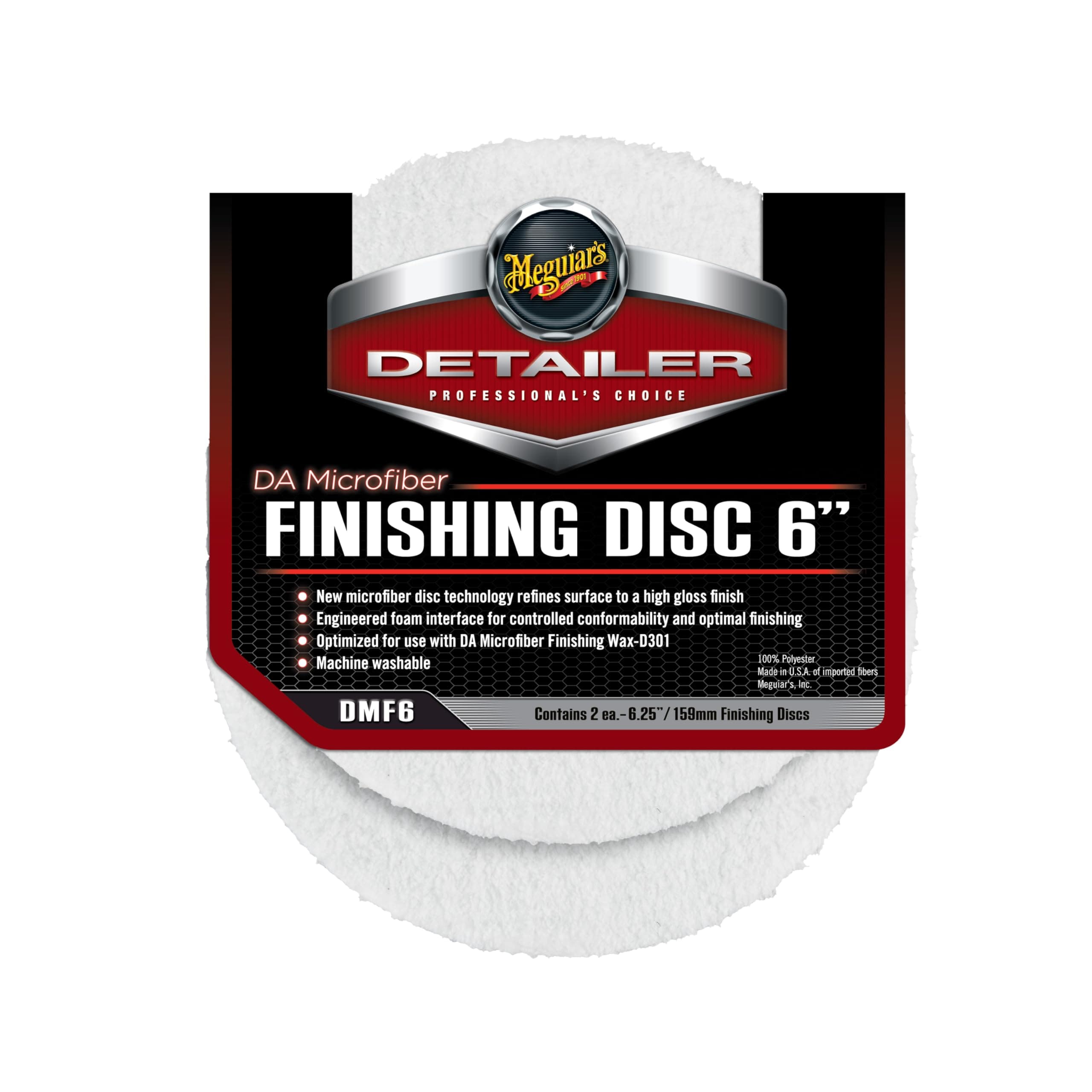 Meguiar's Mens Microfibre Finishing Disc, White, 6" DMF6