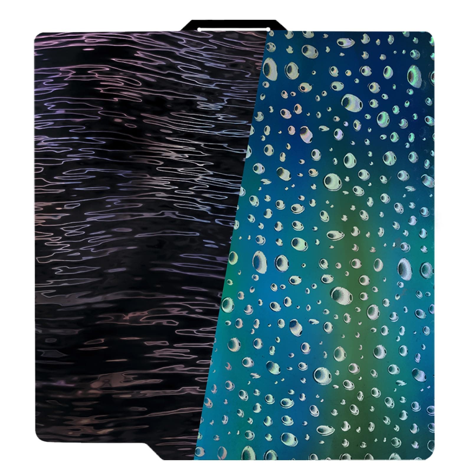 Double Sided PER PEH Build Plate for Bambu Lab X1/X1C/X1E/P1P/P1S/A1, Wood Grain+Waterdrop Flexible Spring Steel Effect Sheet 257x257mm Removable Platform for Bambu Labs 3D Printers