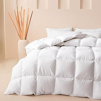 Cosybay Feather and Down Fiber Comforter Full Size, Ultra Fluffy Duvet Insert, All Season White Cotton Cover Luxury Hotel Bed Comforter with Corner Tabs, 82"x86"