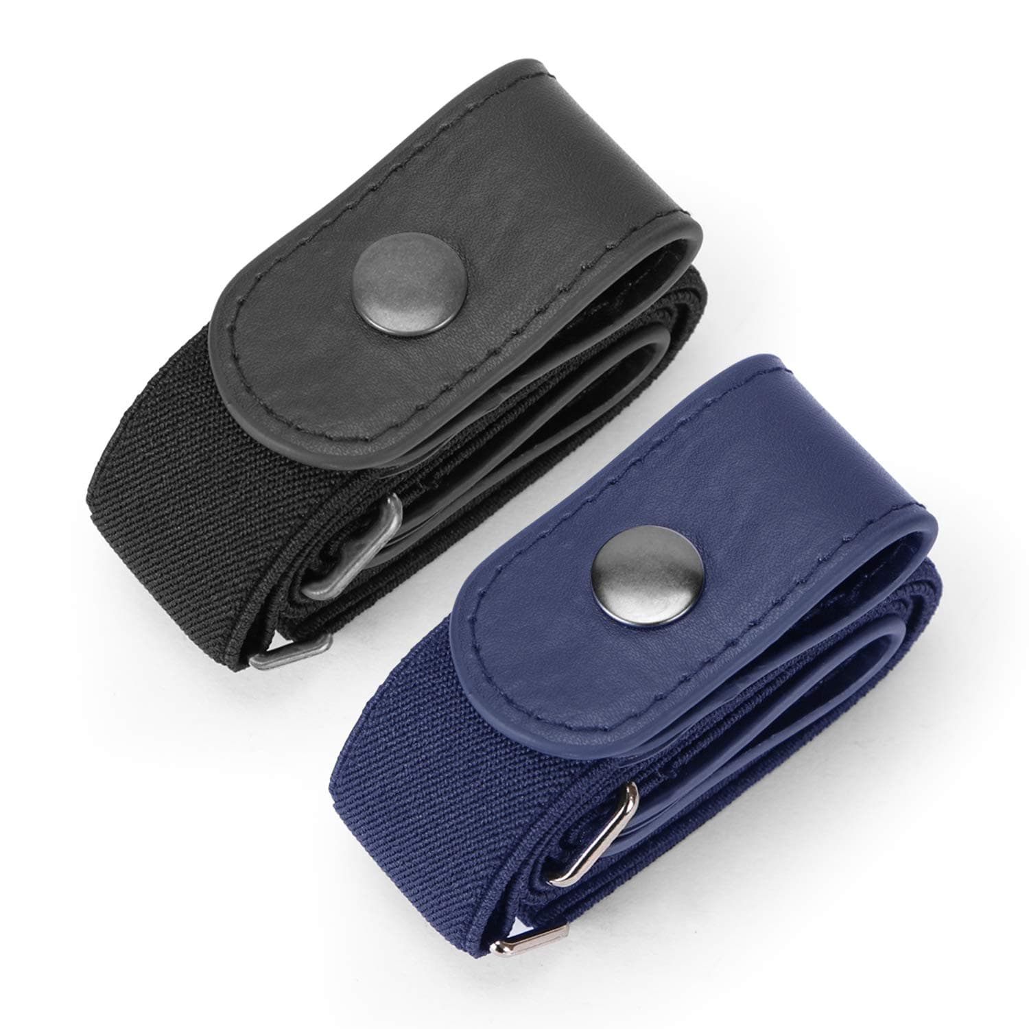 2 Pack Buckle Free Comfortable Elastic Belt for Wmen or Men, Buckle-less No Bulge No Hassle Invisible Belts