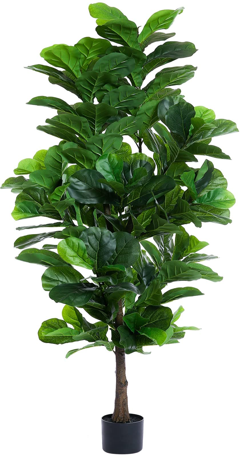 Fiddle Leaf Fig Tree 6ft Tall Artificial Tree in Plastic Pot Fake Ficus Lyrata Plants with 184 Decorative Fiddle Leaves Faux Fig Trees for Home Office Living Room Decor Indoor Outdoor