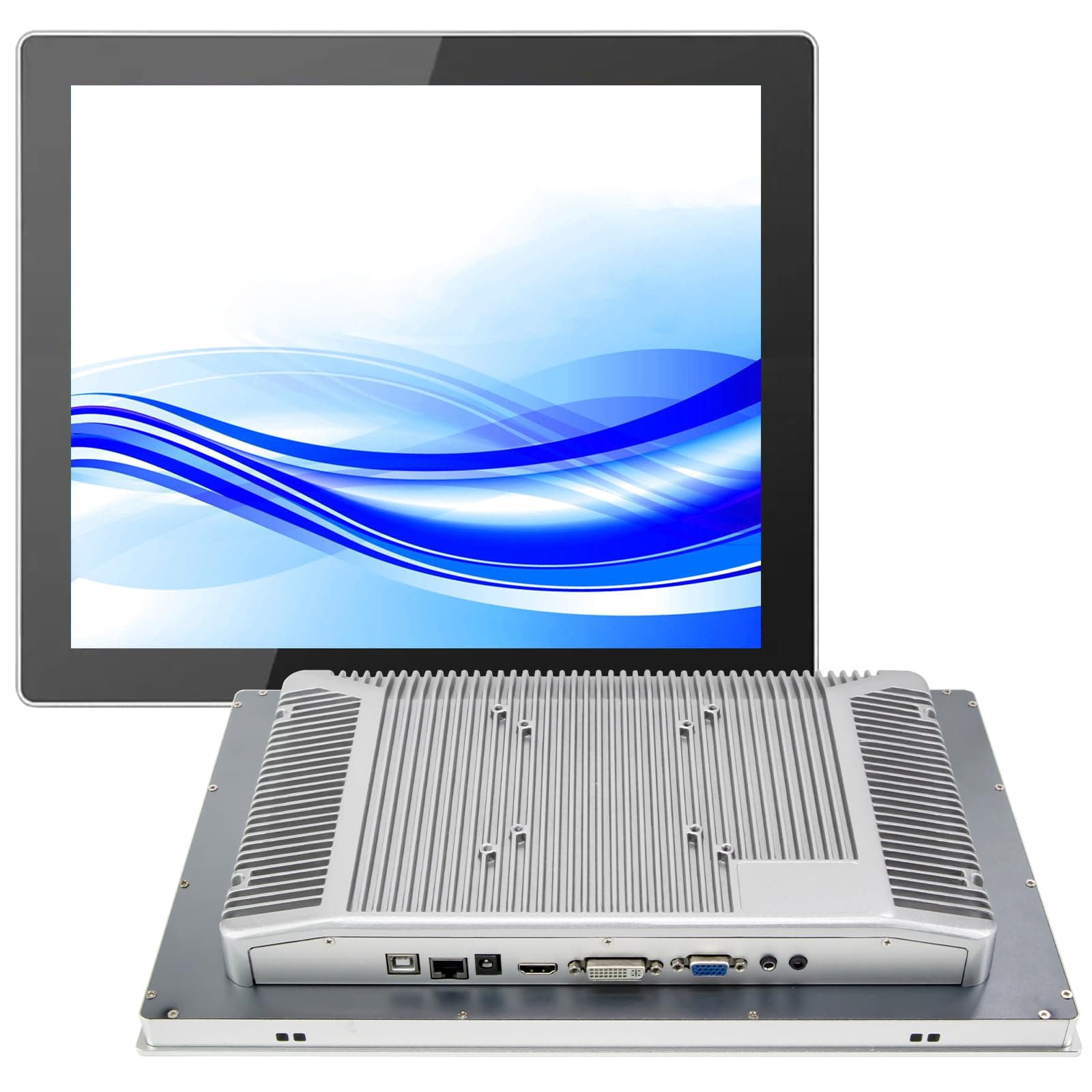 GreenTouch 12.1 Inch Front IP65 Panel Rugged Metal Case Display Touch Screen Industrial Grade Open Frame LCD Monitor - 1024 * 768 - Silver