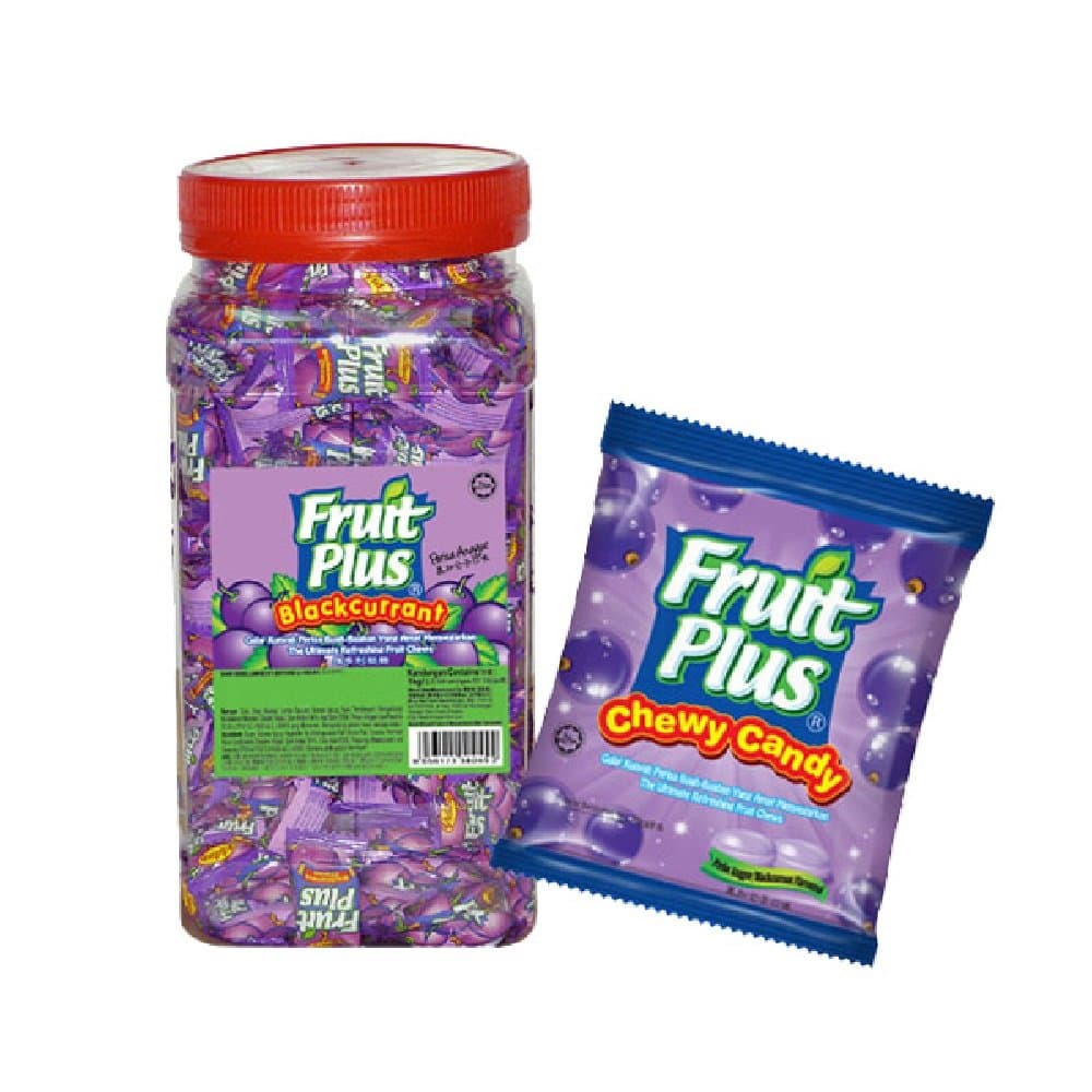 Fruit Plus Chewy Candies JAR 1kg (Blackcurrant)