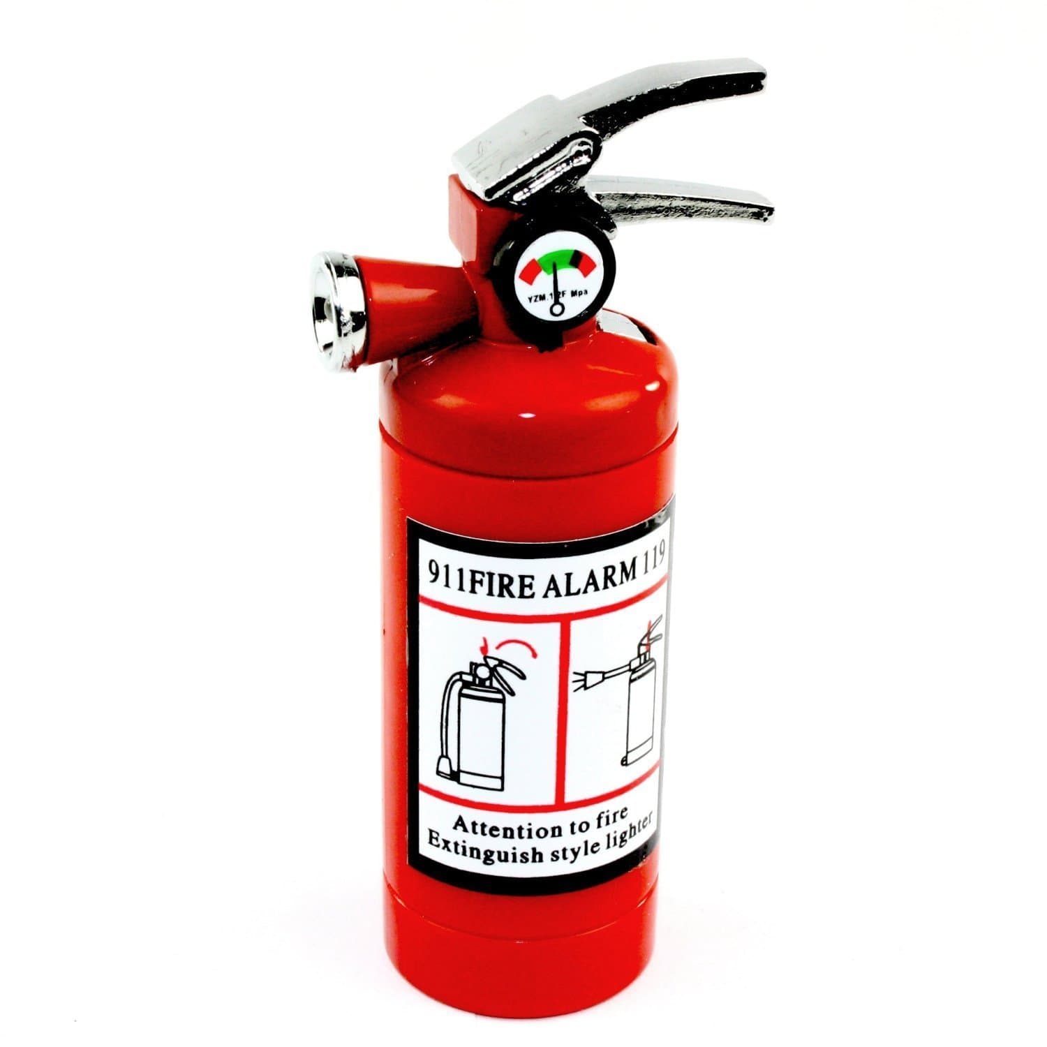 Fire Extinguisher Design Flame Lighter with LED Flashlight Red