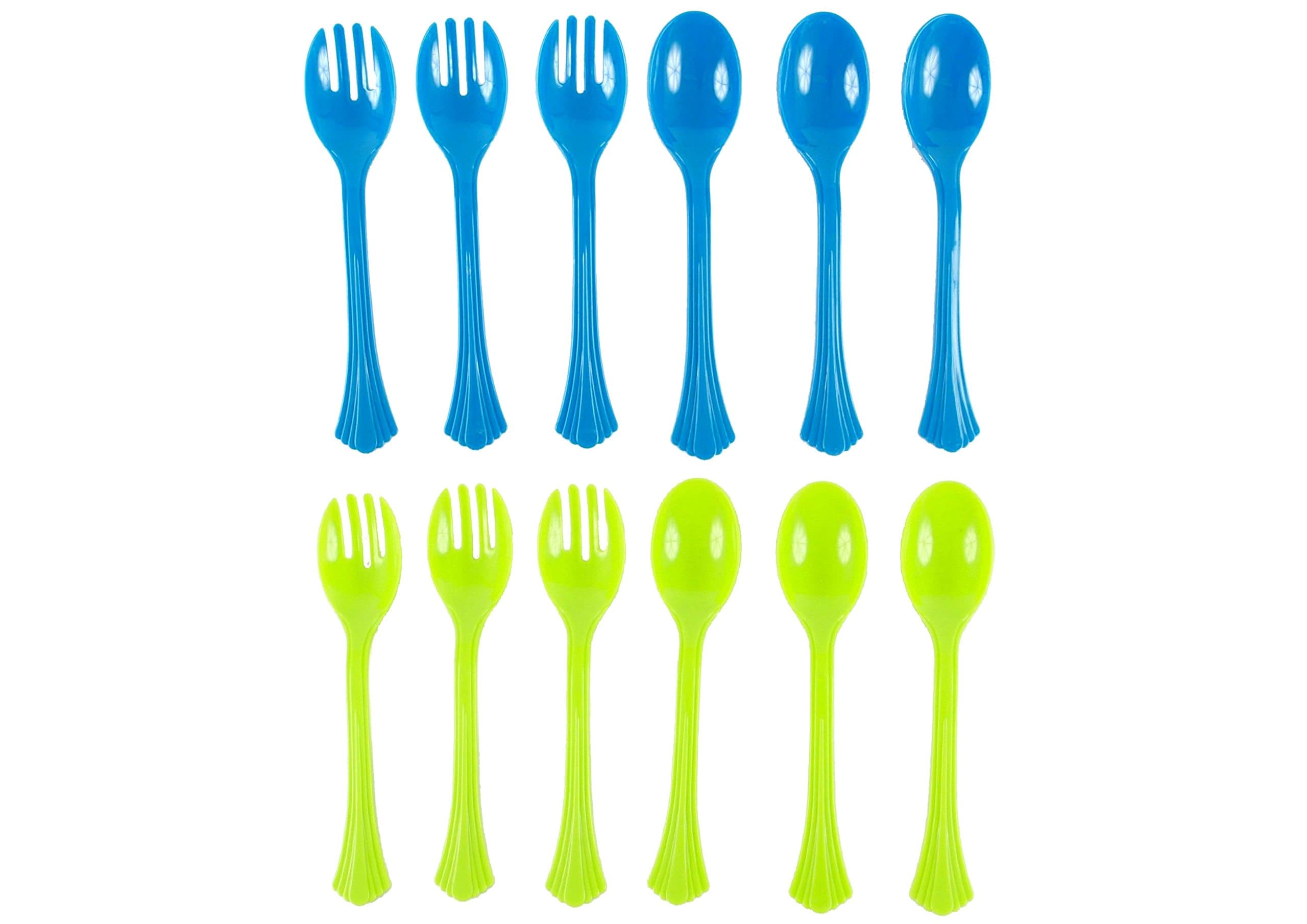 Good Living 6 Piece Reusable Serving Spoon and Fork Set, Colors Vary, 1-pack (6 Pieces)