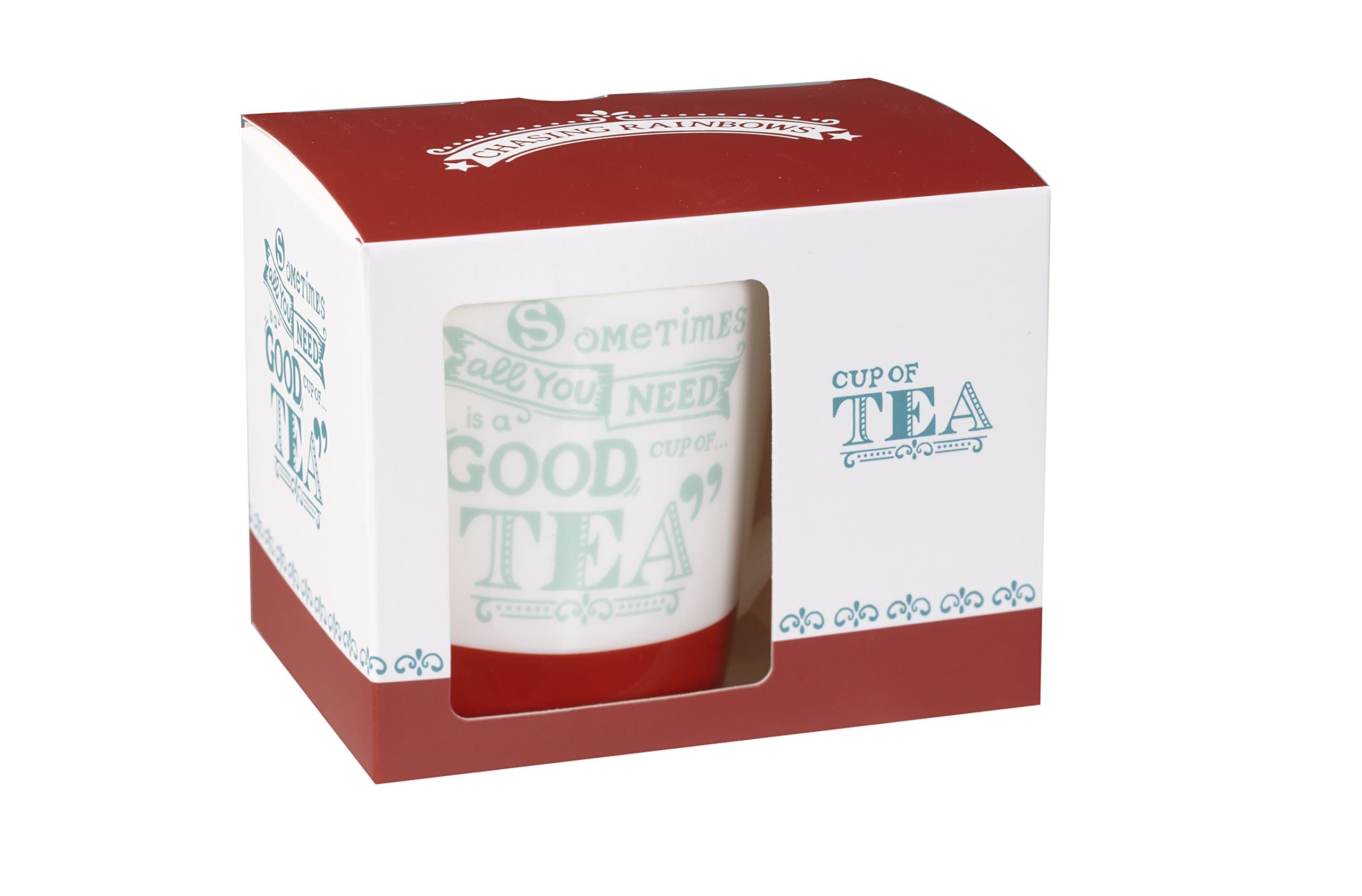 Chasing Rainbows Chestnut Cup of Tea Sentiment Mug, Ceramic, Multi-Colour, 27 x 24.6 x 10.2 cm