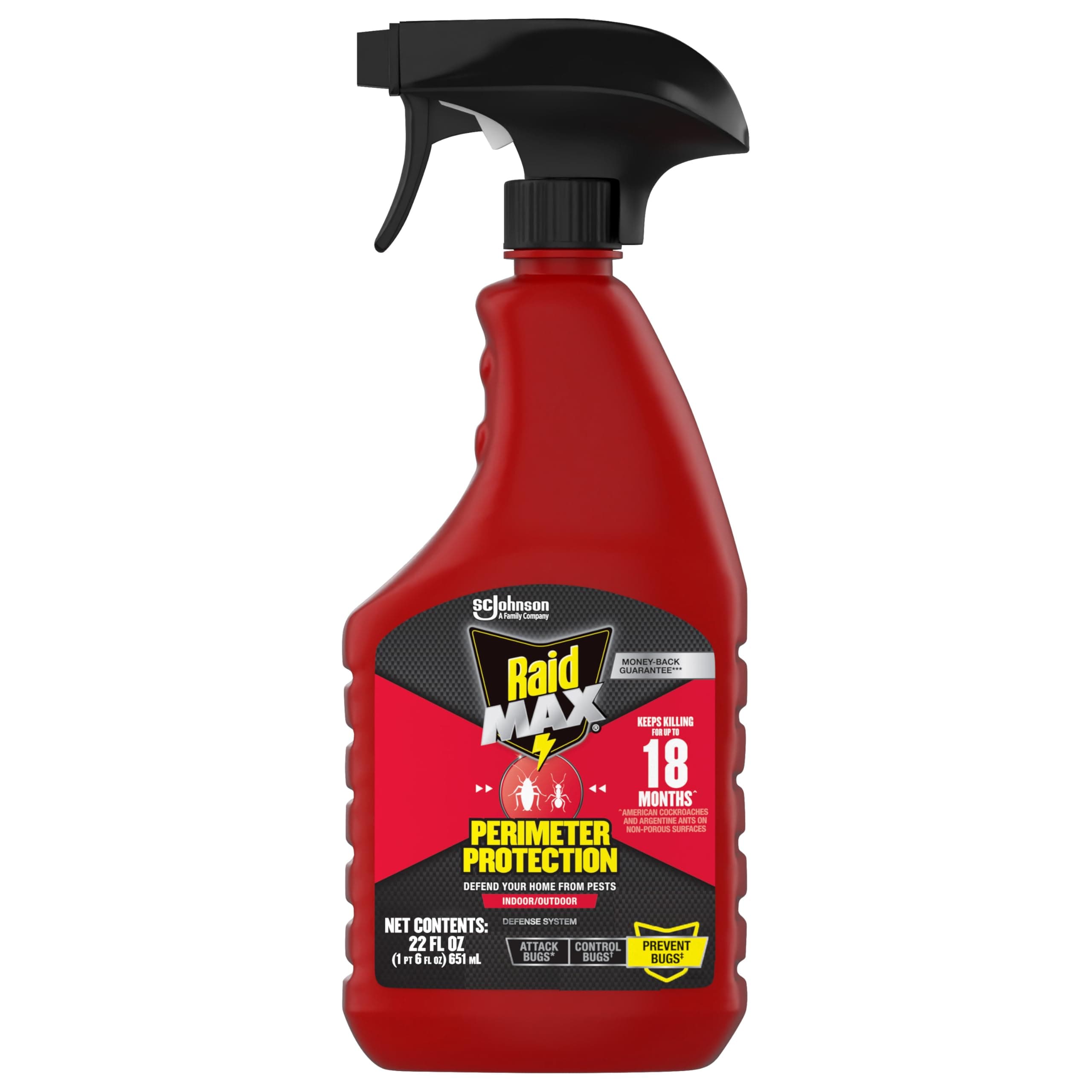 MAX Perimeter Protection Ant & Roach Killer Spray, Prevents Bugs by Killing for Up to 18 Months, Indoor and Outdoor Use, 22oz
