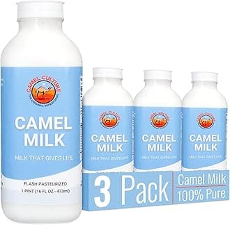 - 3 Pint Camel Milk – Grass Fed, Gluten Free, Low Lactose Milk Pint - Pasture Raised & Non-Homogenized Healthy Drinks For Kids & Adults - Non-GMO, Low Fat Health Drink