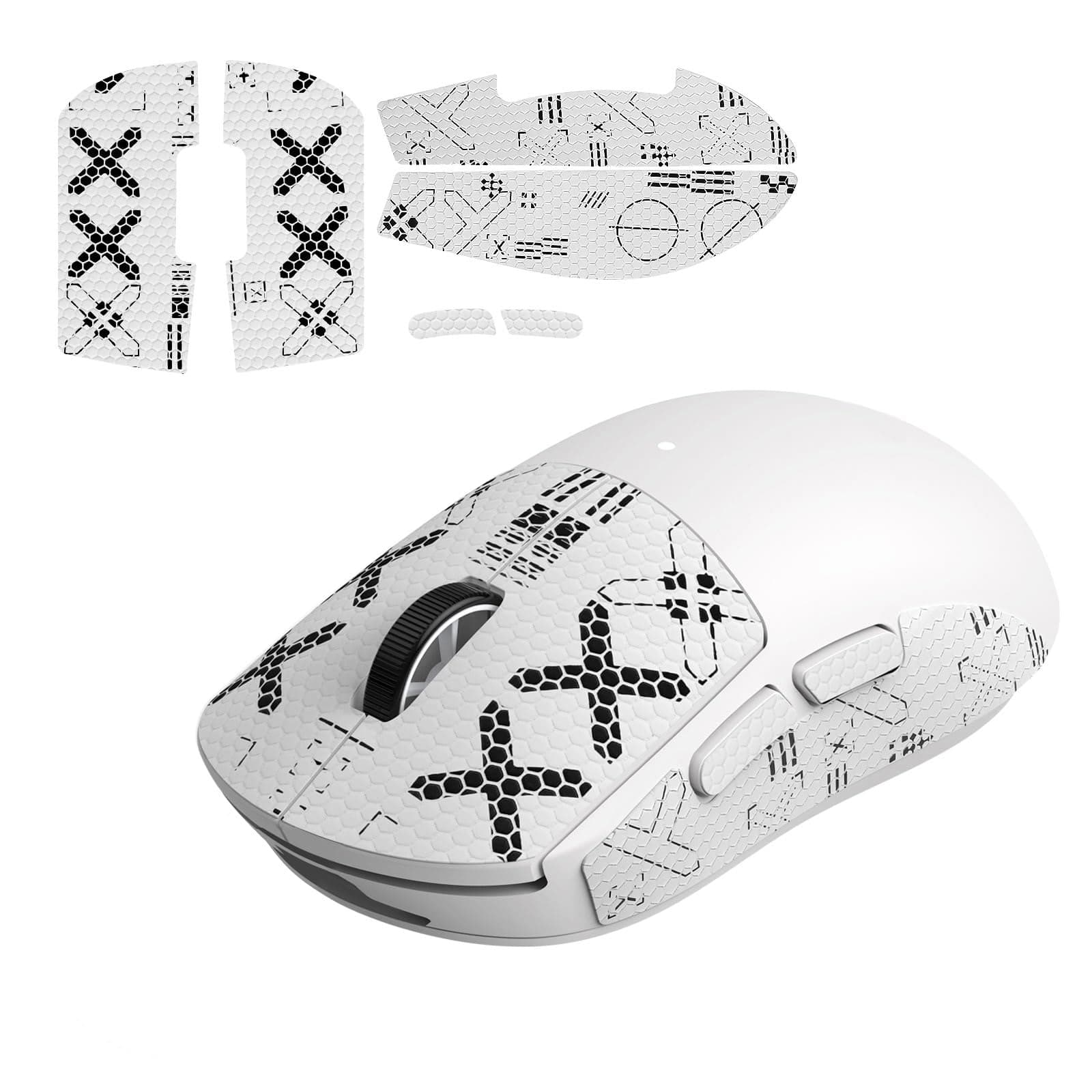 Grip Tape Compatible with Logitech G Pro X Superlight Wireless, Anti-slip Sticker for Gaming Mouse, White