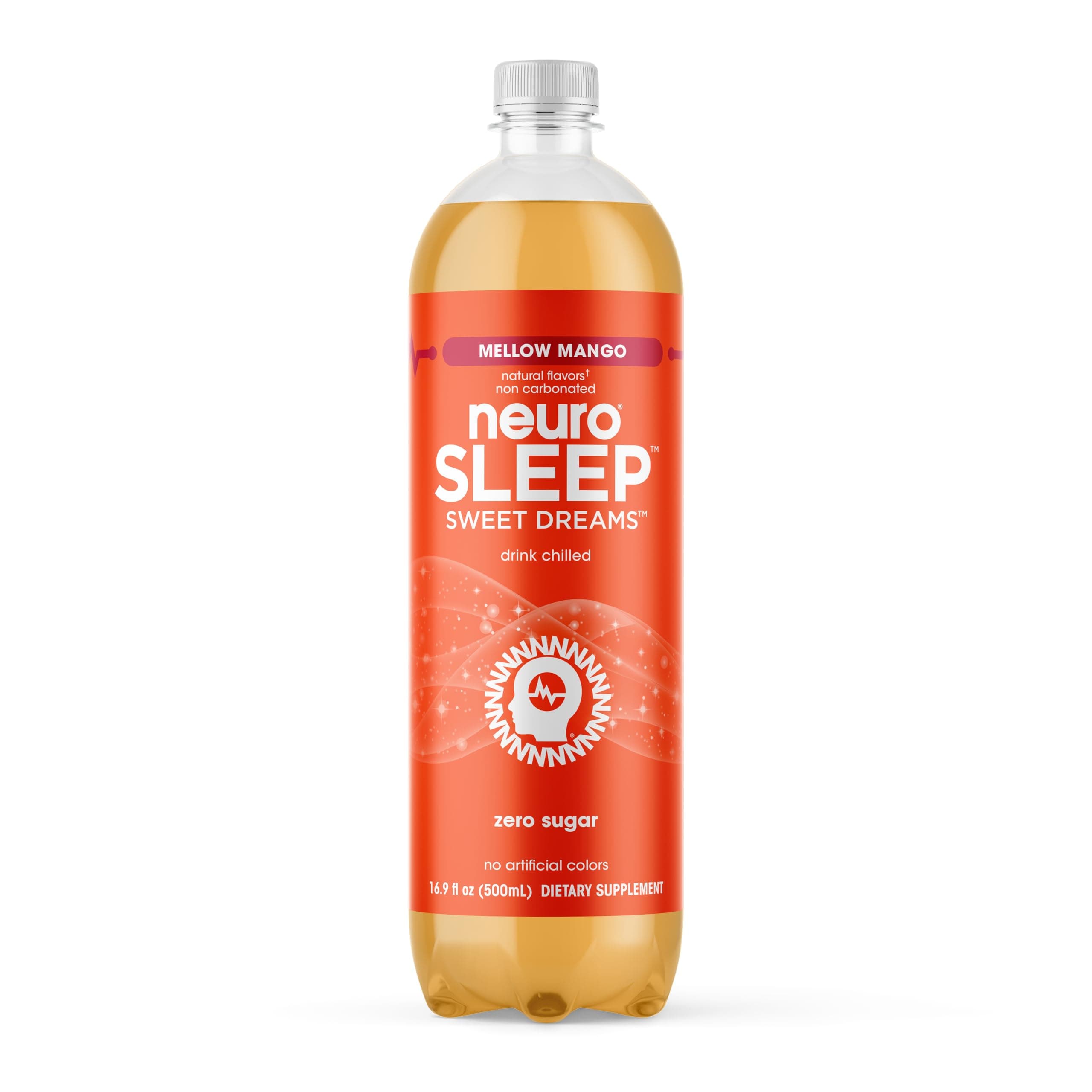 neuroSLEEP, Mellow Mango, Functional Beverage for Restful Sleep, Non-Carbonated, 16.9 Fl Oz (Pack of 12)