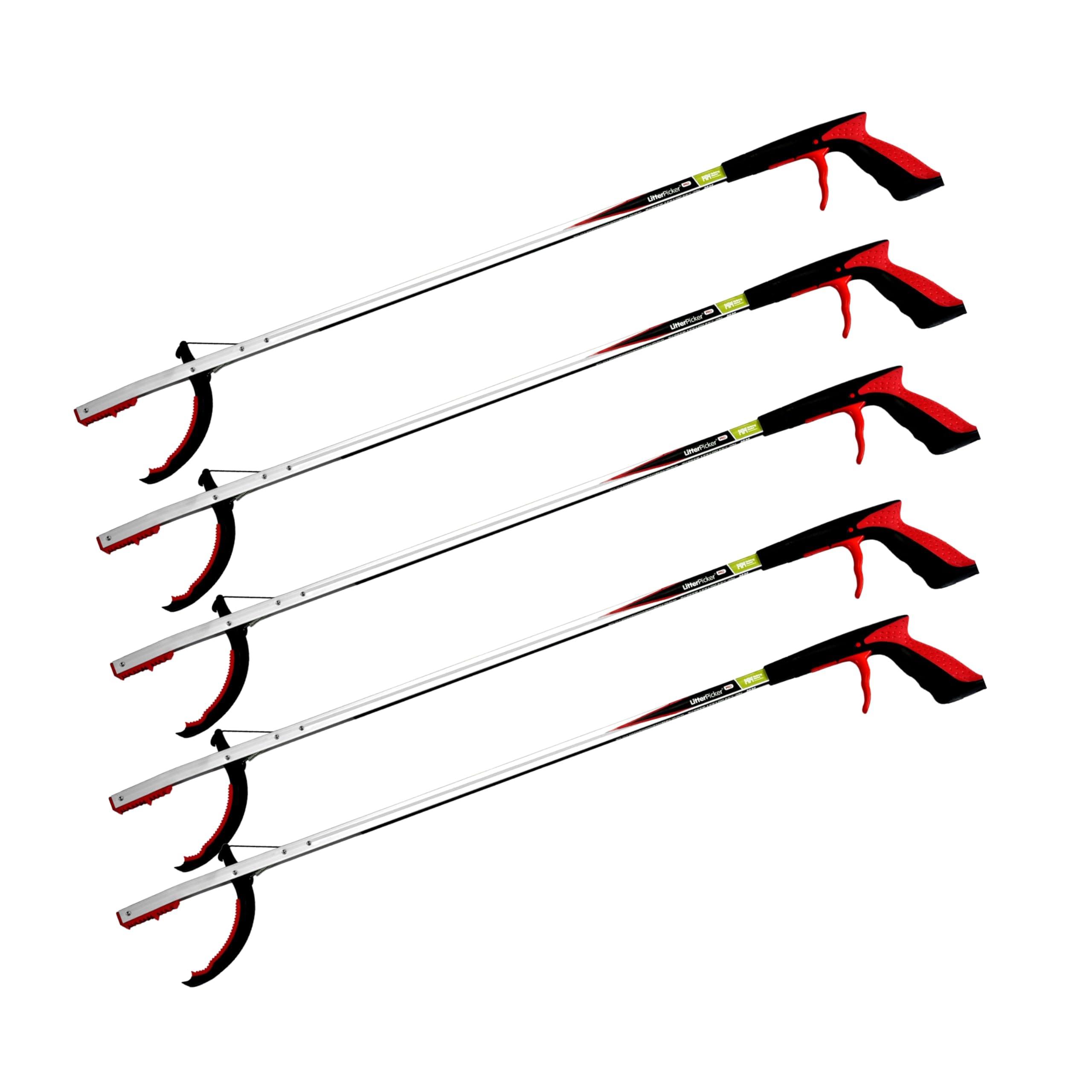 THE HELPING HAND 5 Pack Litter Picker PRO 33''/85cm. Heavy Duty Litter Picker for Adults with a Secure and Comfortable Grip. Bulk Rubbish Grabbers for Community and Environmental Groups, Volunteers
