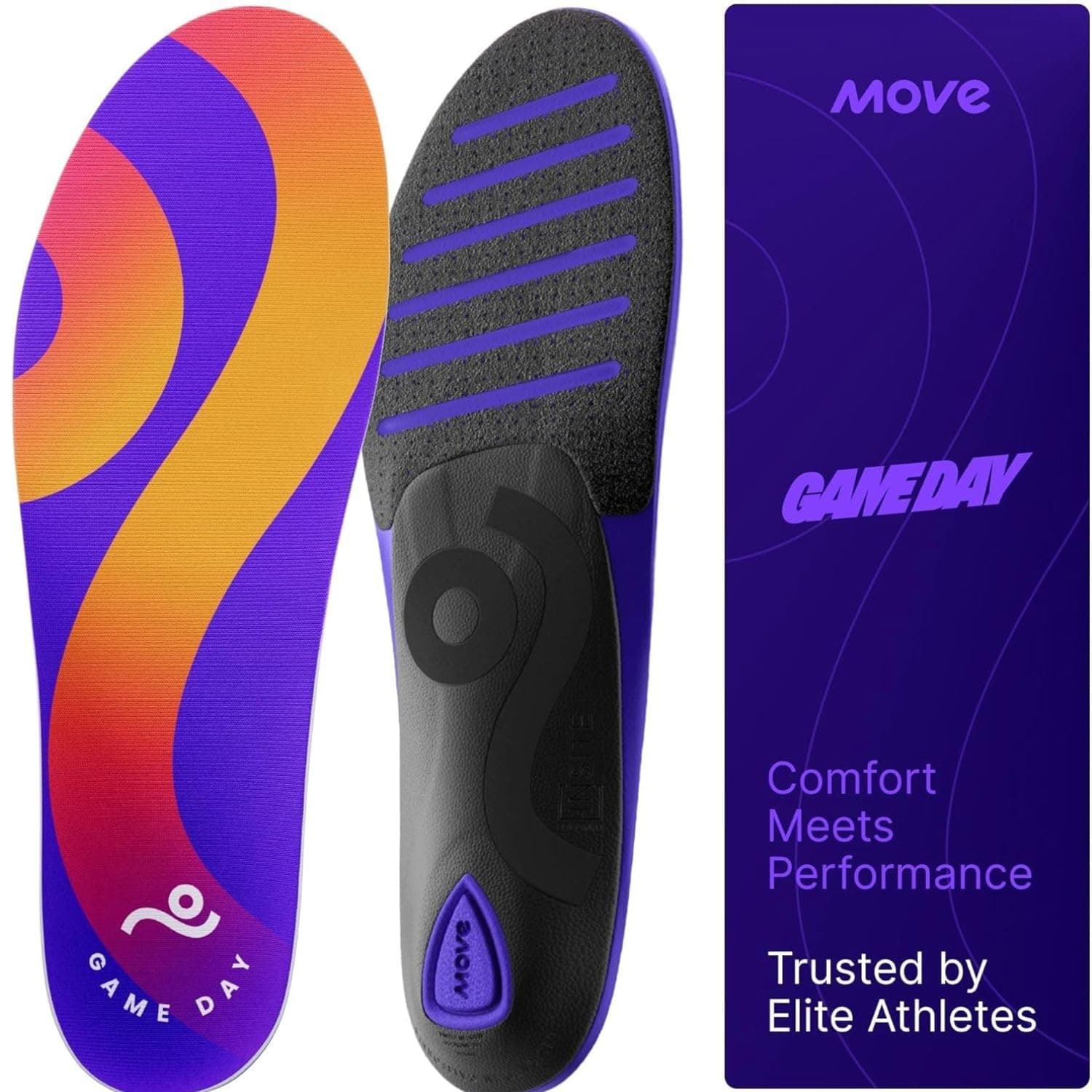 Move Game Day Insoles Support-M 11-11.5 / WM 12.5-13, Multicolor, M 11-11.5 / WM 12.5-13