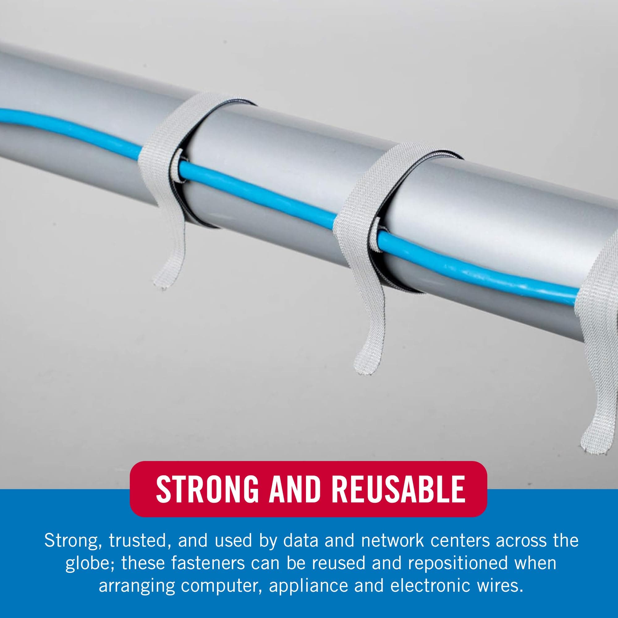 VELCRO Brand 100 Pack Cable Ties - 8 x 1/2 Inches, Red and Black Replacement for Zip Ties - One Wrap Thin Cut Cord Organizer Straps Wire Management for Office and Home VEL-30200-AMS Black/Red