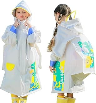 Kids Raincoats for Girls Boys Waterproof Rain Jacket Cartoon Children Toddler Rain Wear Children Rain Poncho L Size 5-6 Years