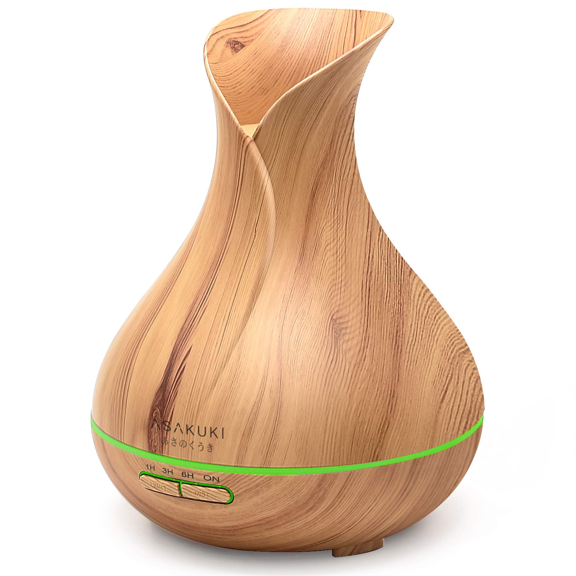 ASAKUKI 400ML Premium Essential Oil Diffuser, Quiet 5-in-1 Humidifier, Natural Home Fragrance Diffuser with 7 LED Color Changing Light and Easy to Clean