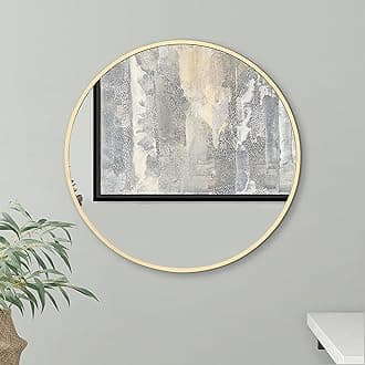 Americanflat Framed Gold Round Mirror 20" - Circle Mirror for Bathroom, Bedroom, Entryway, Living Room - Large Circular Mirror for Wall Decor