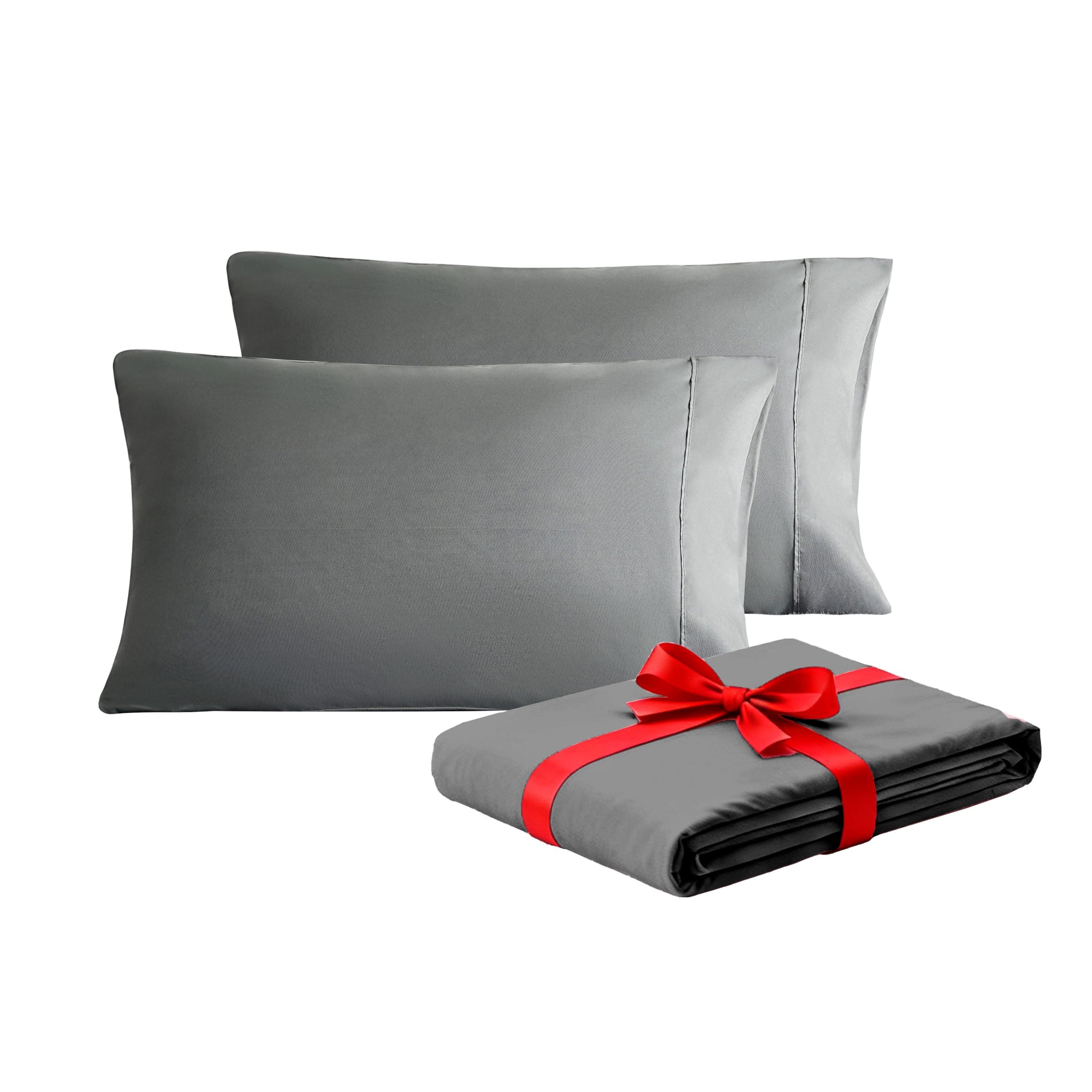 MOHAP Warm Pillowcases 50X75 cm 2 Pack- Super Soft Breathable Brushed Microfiber Pillow Cases Cover with Envelope Closure Grey