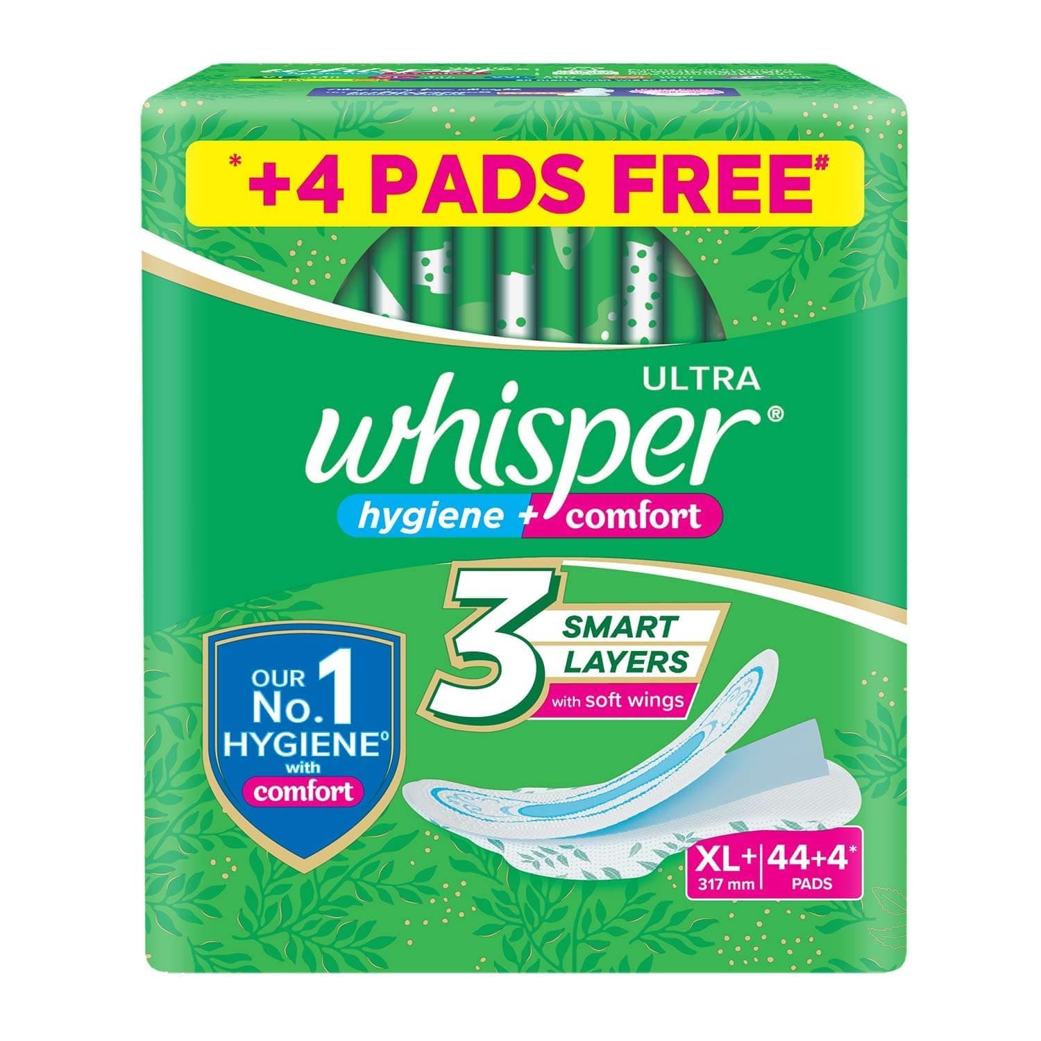Whisper Ultra Sanitary Pads - 44 Count (Extra Large)