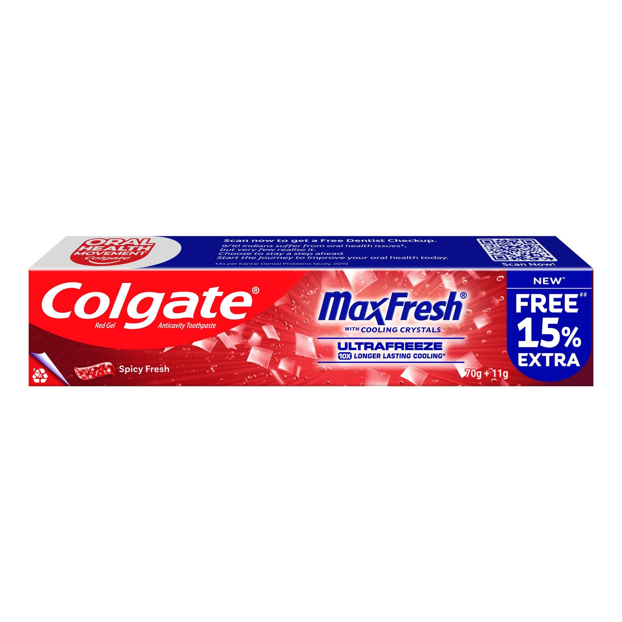 Toothpaste Maxfresh Spicy Fresh- 80 G (Red Gel)