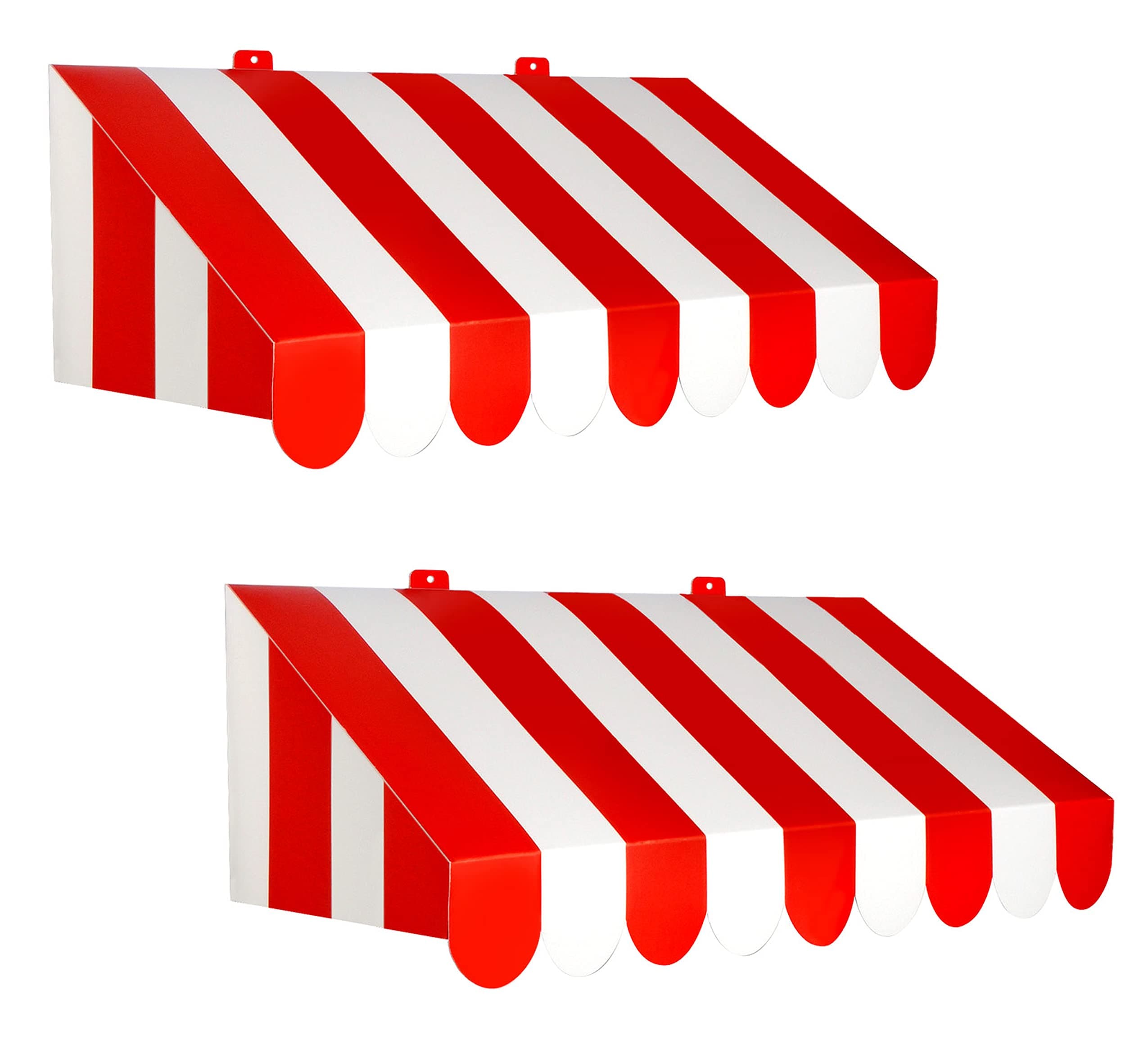 Beistle Party 3-D Awning Wall Decorations , Red/White , 24.75" x 8.75" 2 Piece , 54934