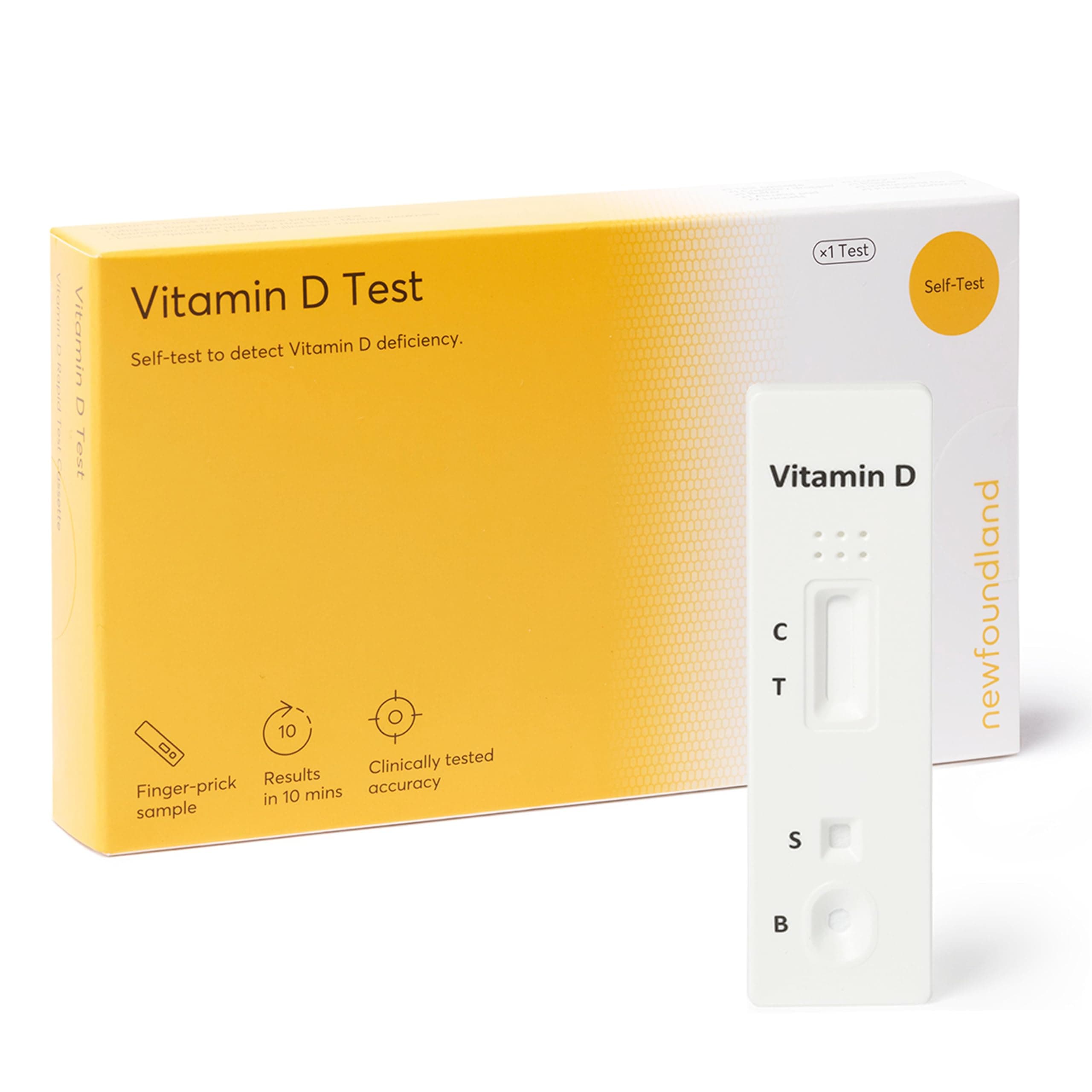 Newfoundland Vitamin D Test Kit - UV Deficiency Detection - 99% Accurate Home Test for Vitamin D Levels - Certified by CE - Blood Test Kit for D3 & D2 - Sunlight & UVB, Single Person Testing