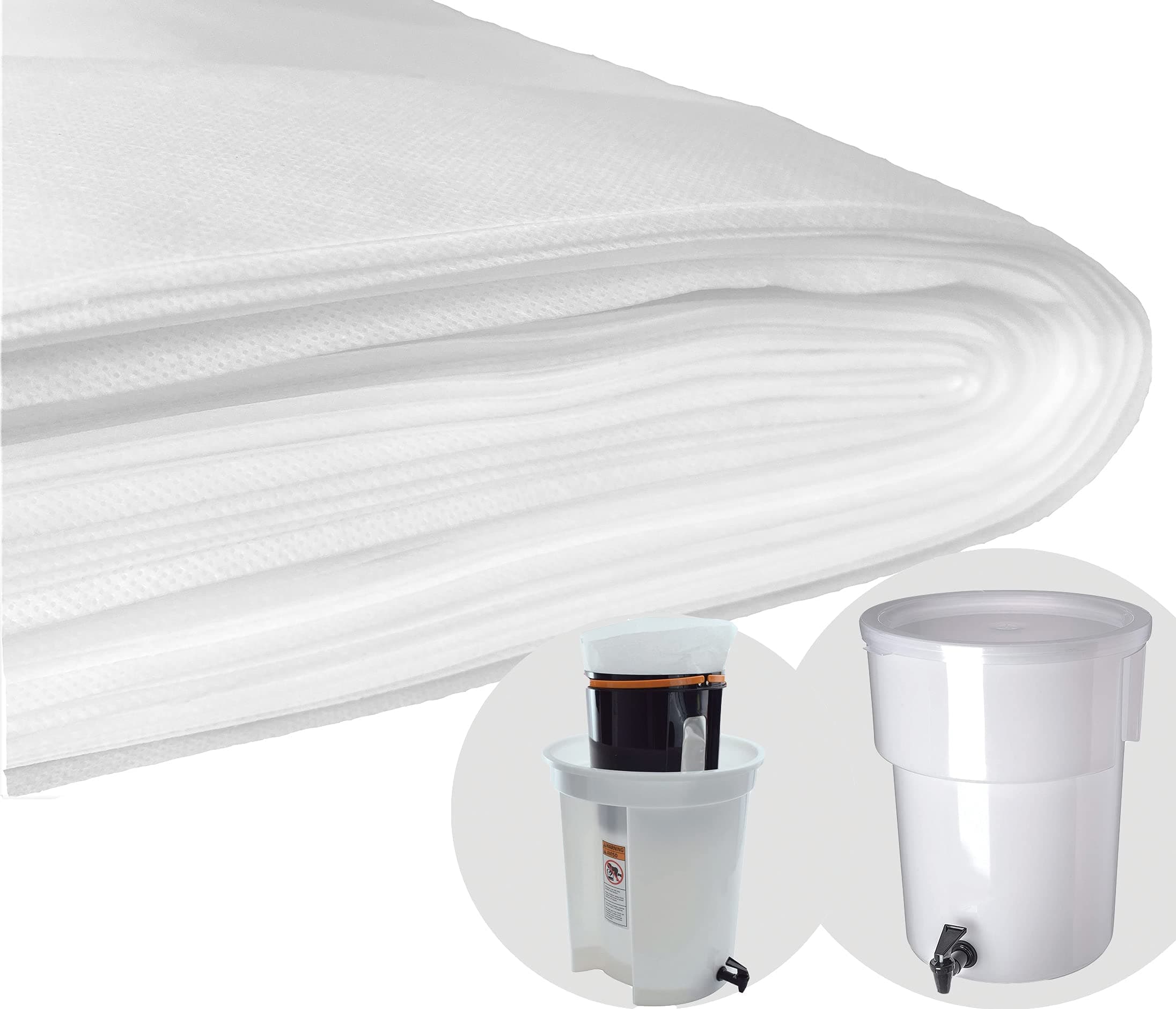 50 Pack Commercial Cold Brew Coffee Filter, Compatible with Toddy Commercial System, 4X Stronger 20"x20" Fits 5 Gal Buckets