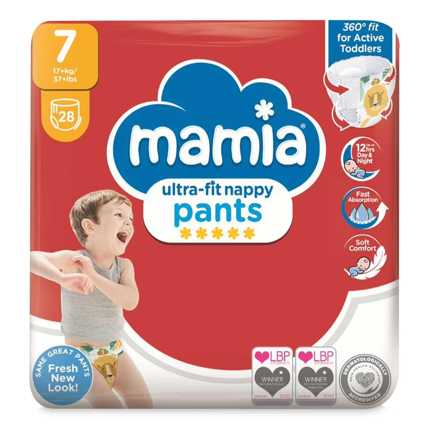 Mamia Size 7 XXL Nappy Pants 28 Pack