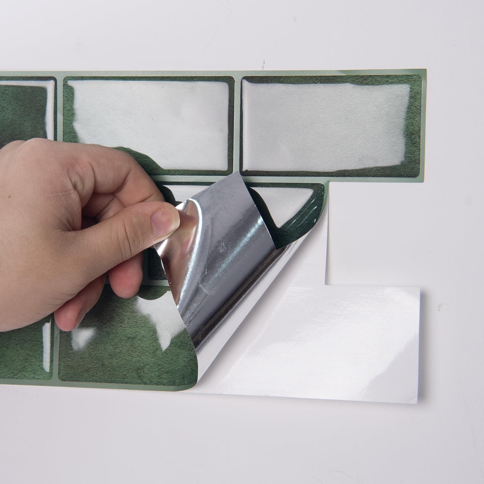 Art3d 20-Pack Kitchen Backsplash Tile Peel and Stick, Vinyl Stick On Subway Tile for Bathroom Laundry Room RV Stove, 12" x 6" Green