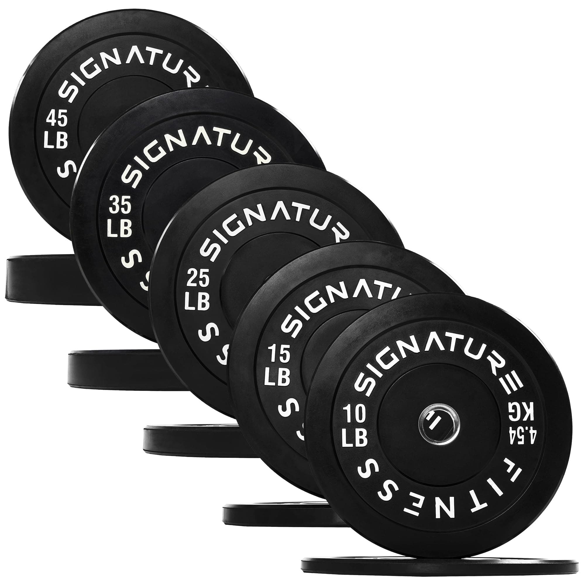 Fitvids 2" Olympic Bumper Weight Plates Set for Strength Training & Weightlifting â€“ Set: 260 lbs (2x 10/15/25/35/45 Pairs) â€“ Black