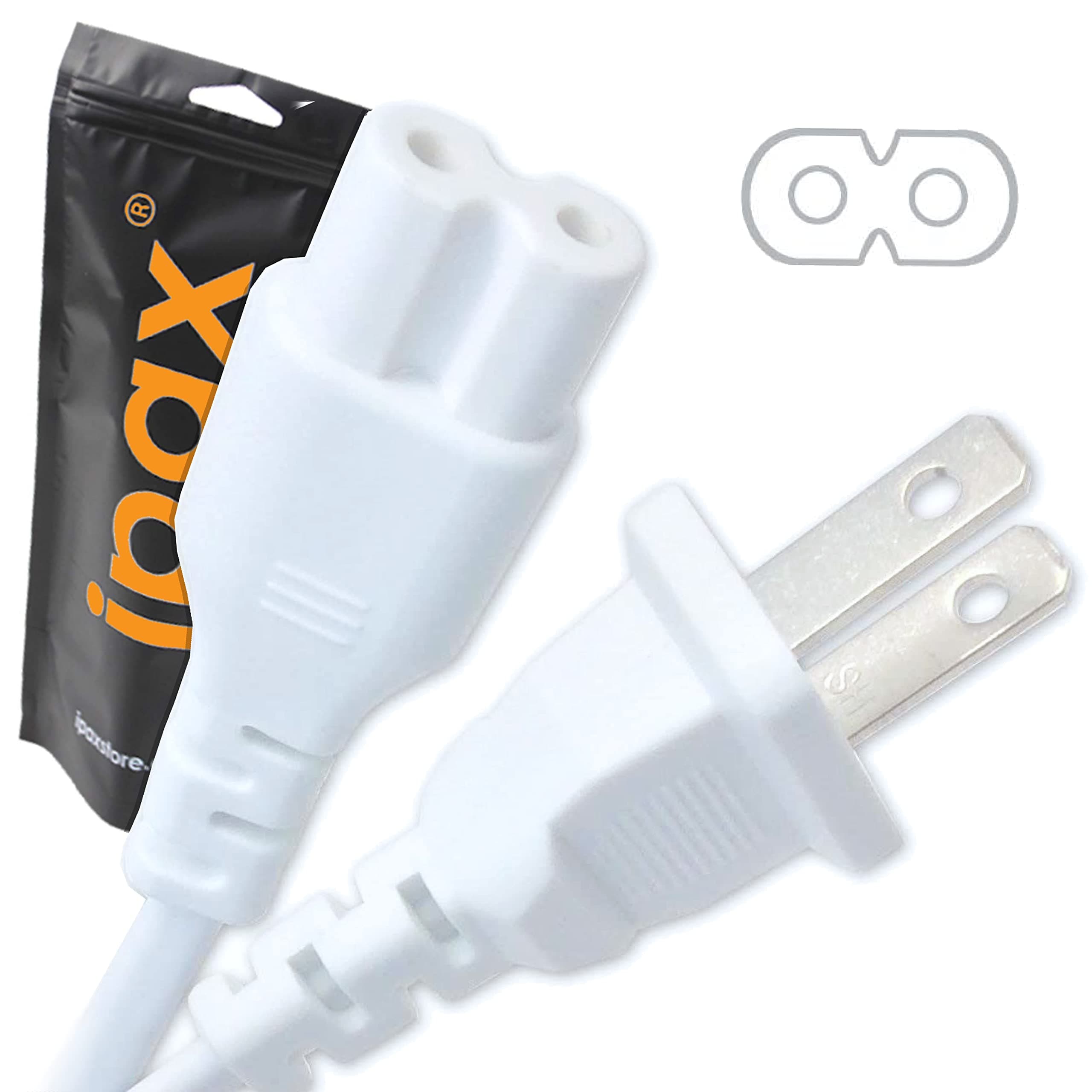 Ipax 15 Ft White Extra Long 2-Slots Cable Cord Compatible with LG TCL Samsung UN40MU6300 UN43MU6300 UN50MU6300 UN55MU6300 UN65MU6300 UN75MU6300 QN49Q6F QN55Q6F QN65Q6FN QN75Q6 QN82Q6 LED Smart TV