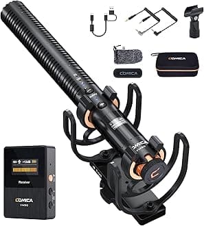 VM30 Shotgun Microphone, with Wireless Modes, USB C Digital Output, 75/150Hz, Super-Cardioid Universal Camera Microphone for Filmmakers, Vloggers - Wireless Mic for Camera, PC,1 Year Warranty