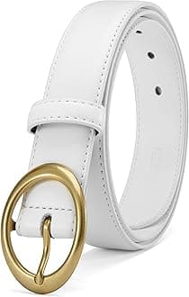 Womens Belt - CR Leather Belt Women Casual for Jeans Pants Dress - Belts with Gold Buckle for Women Fashion