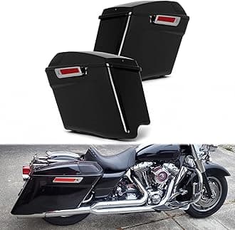 5'' Extended Saddlebags w/speaker lids Compatible with 1993-2013 Harley Davidson Road King Glide Electra Street Glide All Touring Models Stretched Hard Saddle Bags